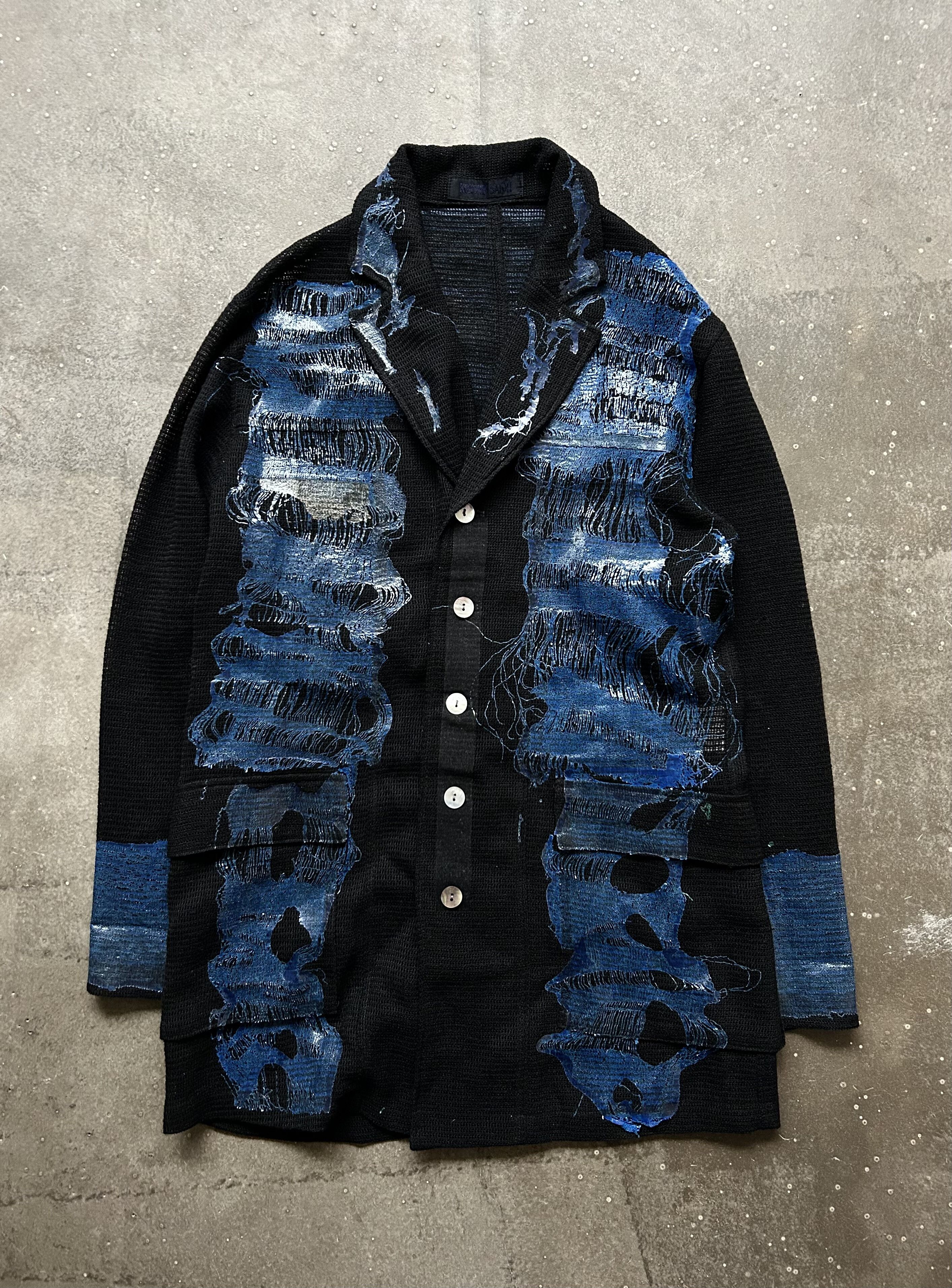YOKO SAKAMOTO KOHSHIN SATOH Mesh Coated Cardigan Size US M / EU 48-50 / 2 - 1 Thumbnail
