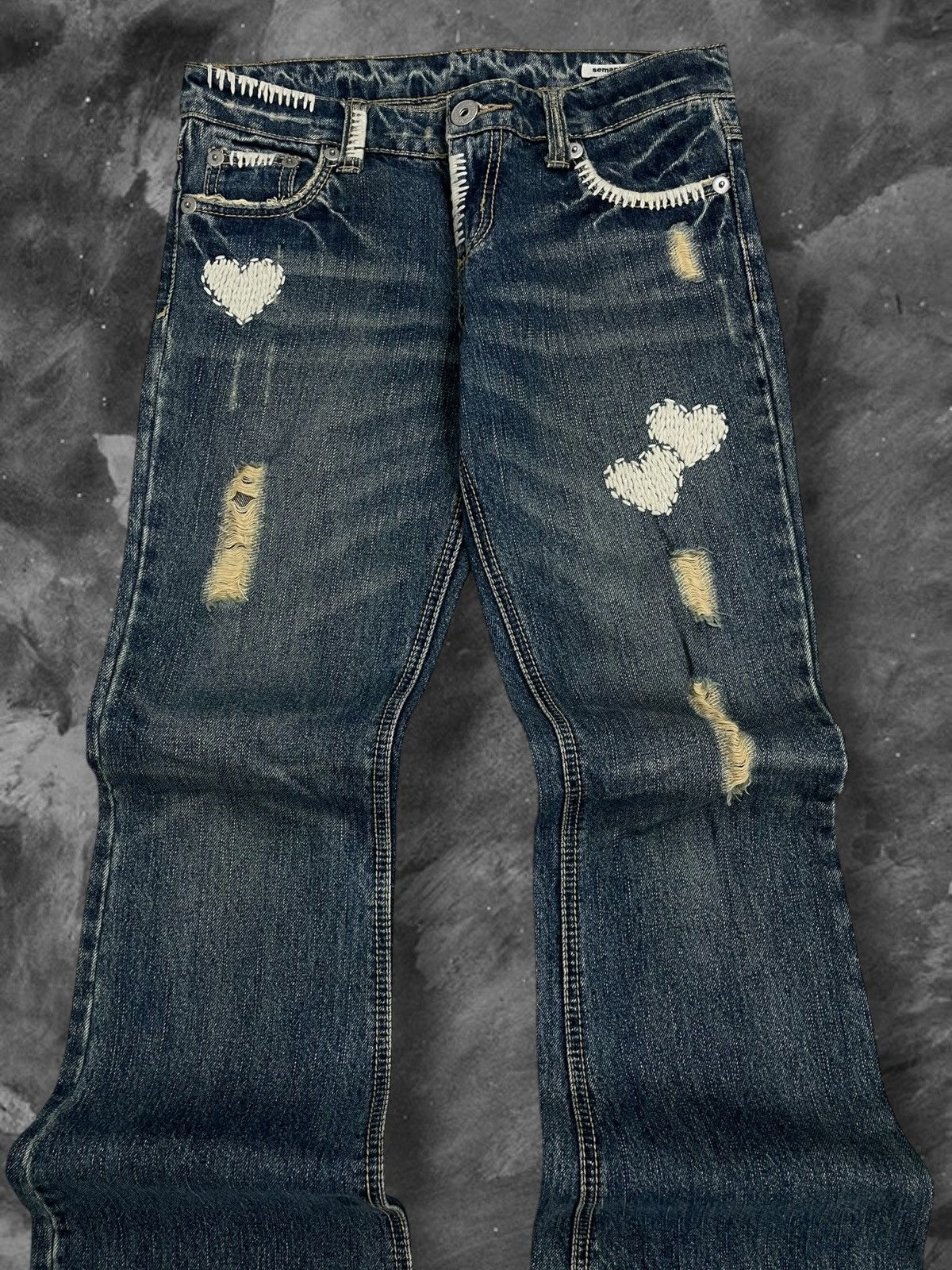 semanticdesign Vintage Rare 90s Japan Designer Semantic Design Flared Denim Size US 30 / EU 46 - 6 Thumbnail