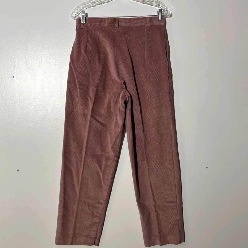 American Eagle Outfitters VINTAGE American Eagle Outfitters Pink Corduroy Straight Leg Pleated Trouser Women's 12 Size 34" / US 12 / IT 48 - 4 Thumbnail