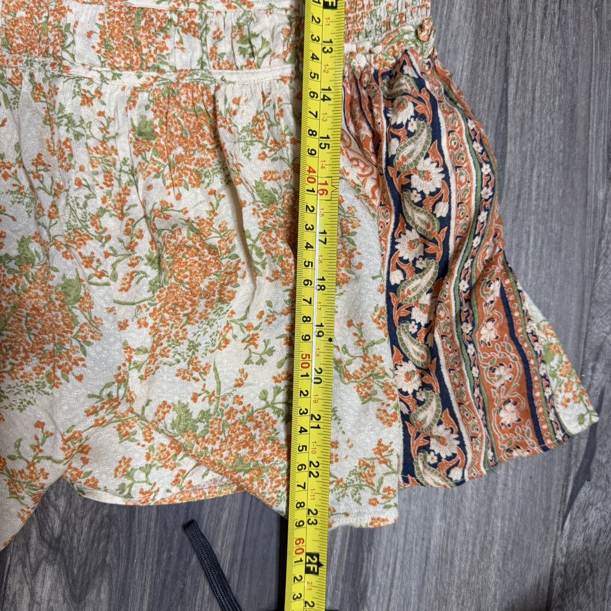 Free People Free People Cream Romper with Orange Floral Print Size S / US 4 / IT 40 - 5 Thumbnail