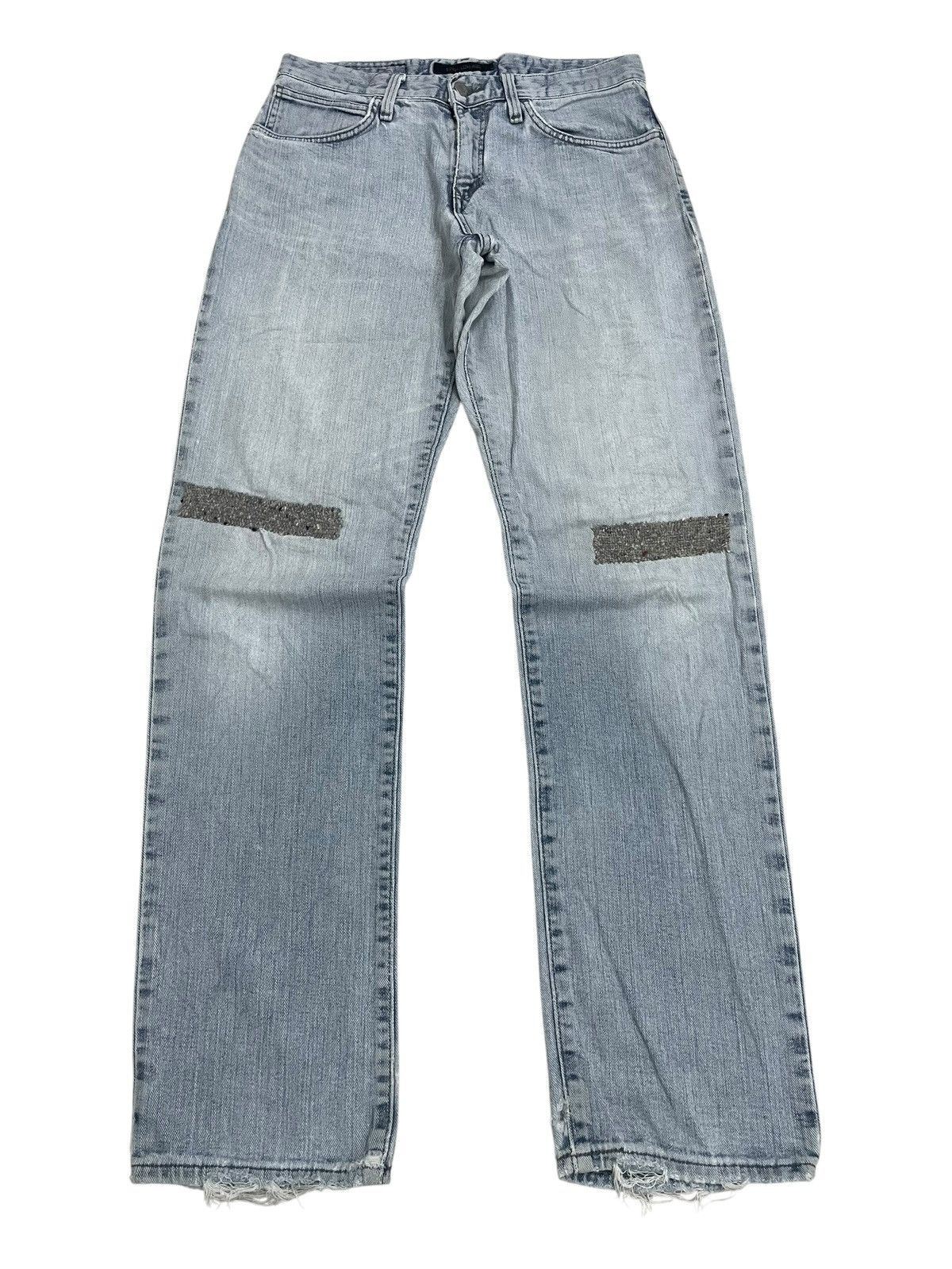 Edwin Low Rize Light Wash Soft Denim Distressed