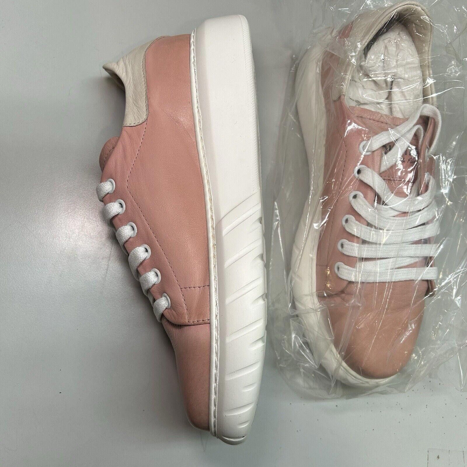 Designer Bueno PINK Women's Leather Sneakers US 8 EU 39 Low Top Heart Size US 8 / IT 38 - 4 Thumbnail