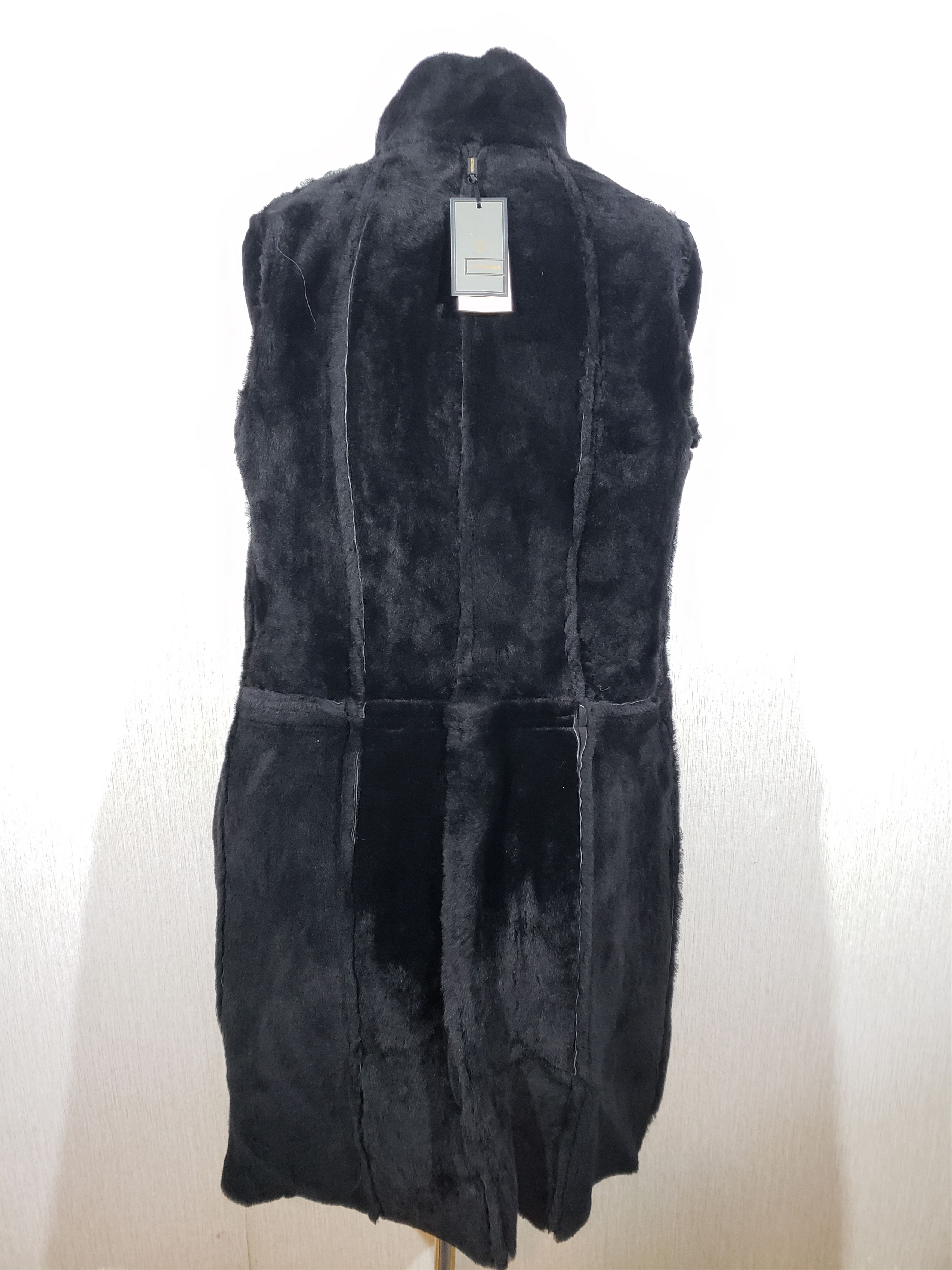 Genuine Leather Stylish black sheepskin coat with metal zipper. Size XL / US 12-14 / IT 48-50 - 6 Thumbnail