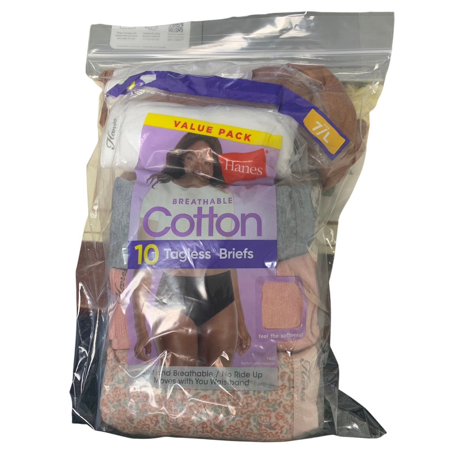 Hanes New 10-Pack Hanes Women Large Size 7 Cotton Brief Underwear Size ONE SIZE - 4 Thumbnail
