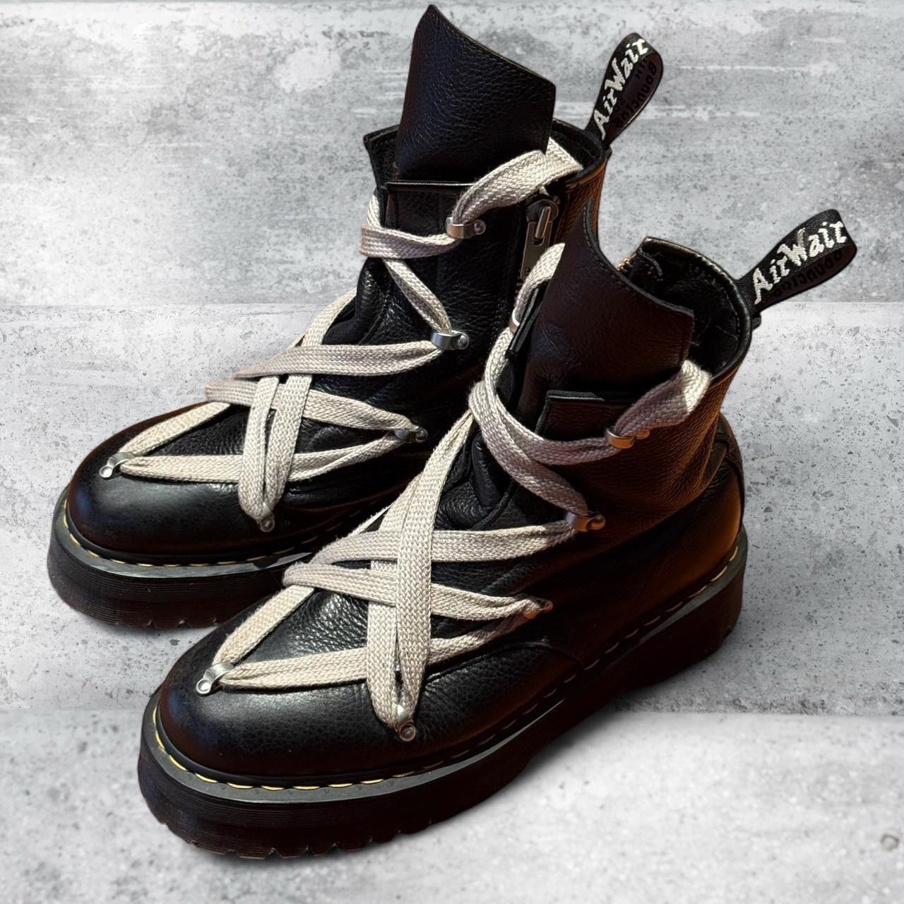 Dr. Martens × Rick Owens Dr. Martens 1460 Quad Leather Sole Pentagram Rick Owens Size US 12 / EU 45 - 1 Thumbnail