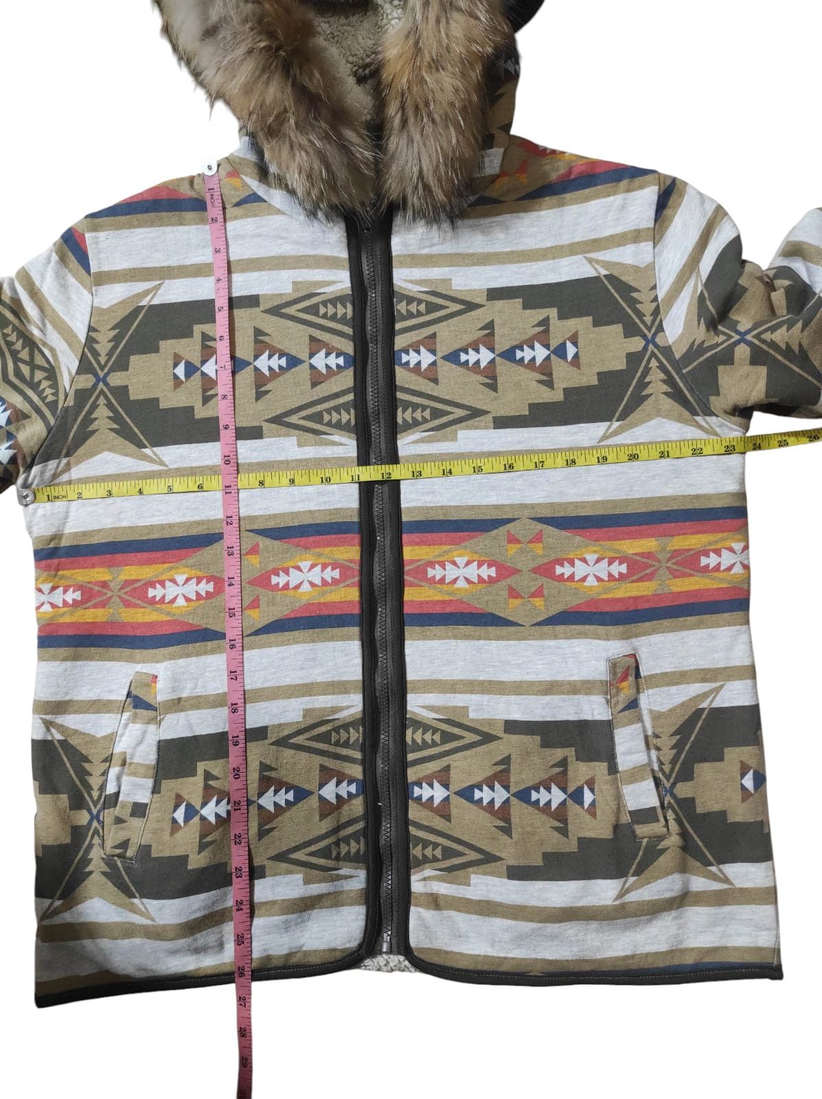 If Six Was Nine 291295 LABO Sherpa Zip Fur Hoodie Navajo Design Size US M / EU 48-50 / 2 - 18 Thumbnail