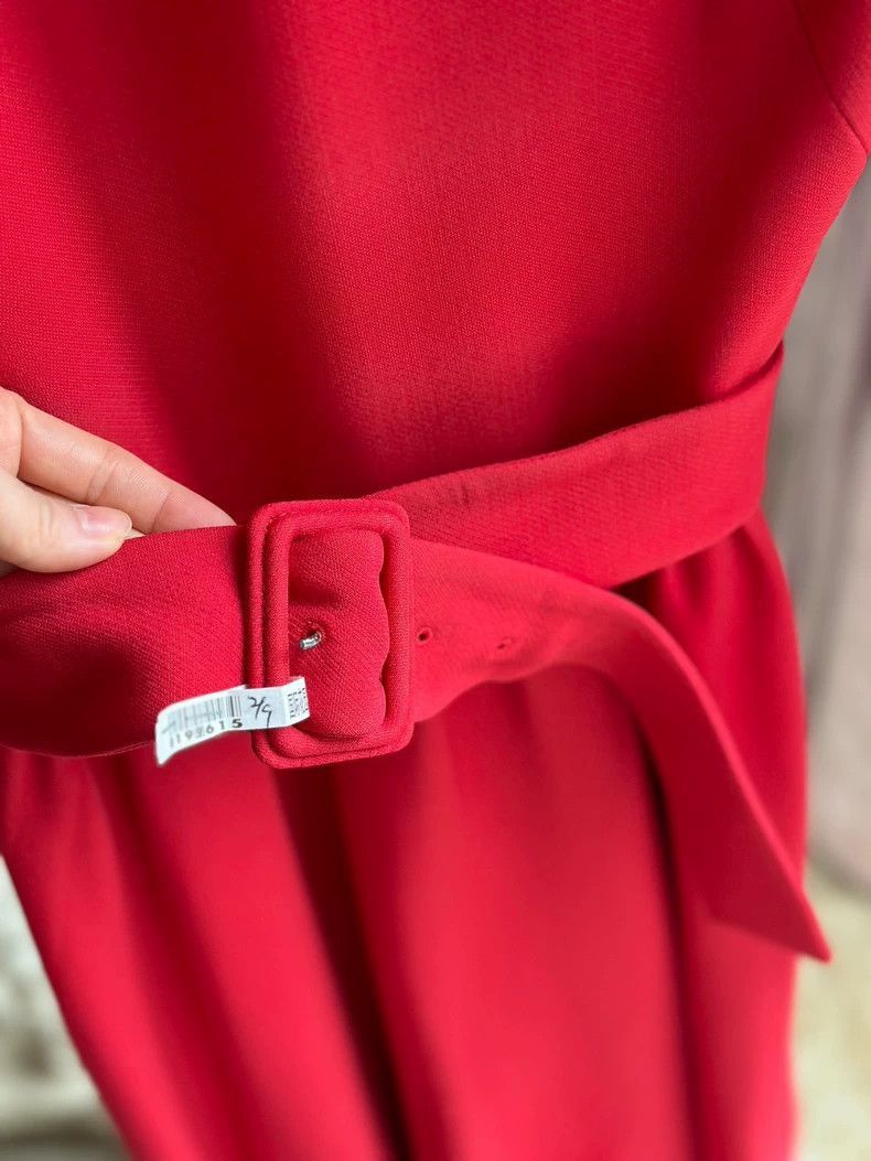 Dior Red Silk Wool Blend Dress by Dior-2505 Size US 36 / EU 52 - 4 Thumbnail
