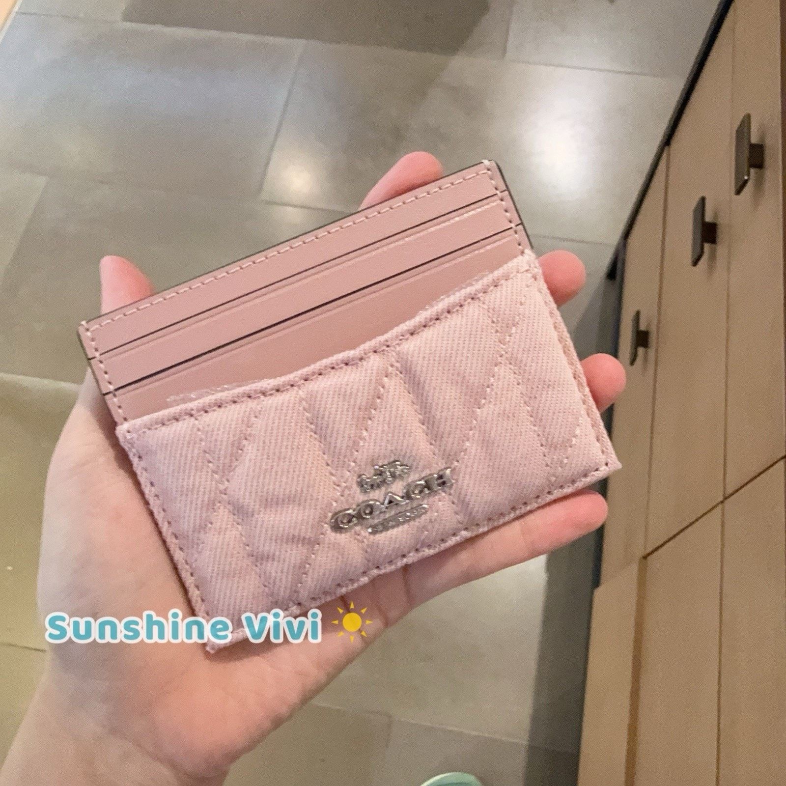 Coach NWT Coach Slim ID Card Case Denim Leather CBR13 Carnation Size ONE SIZE - 1 Thumbnail