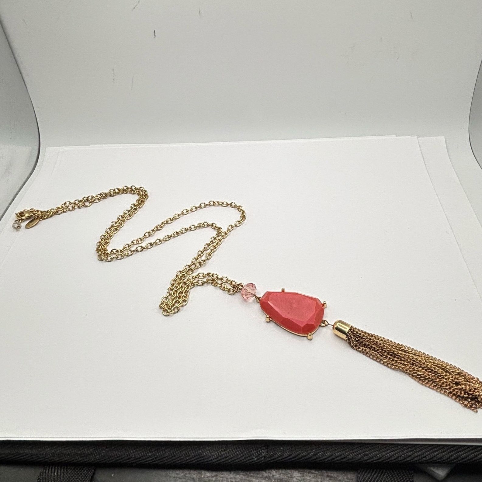 Other Gold Crystal Tassel Charming Charlie Necklace Size ONE SIZE - 3 Thumbnail