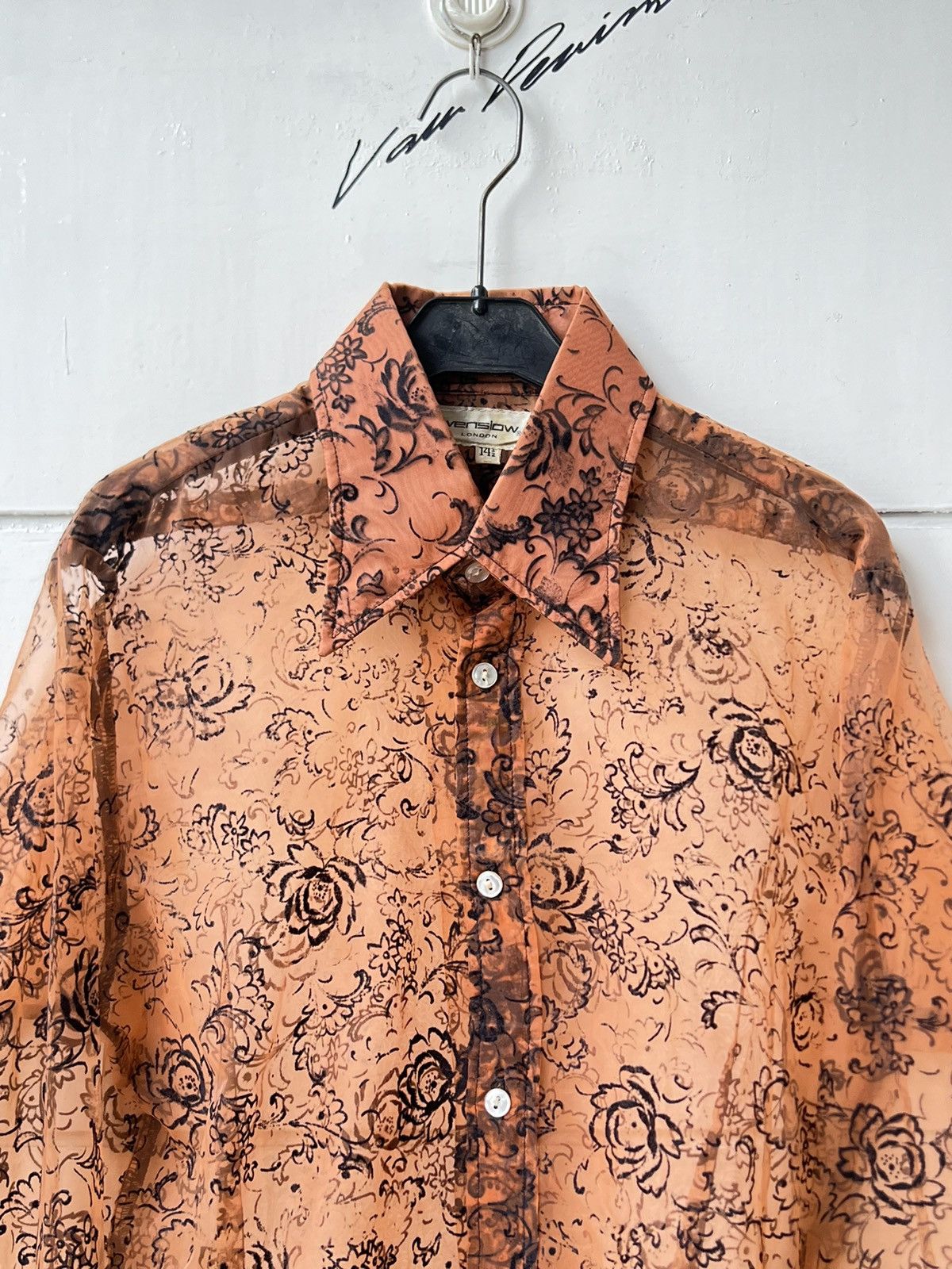 Vintage WENSLOW London Flower Motive Mesh Shirt Size US XS / EU 42 / 0 - 9 Thumbnail