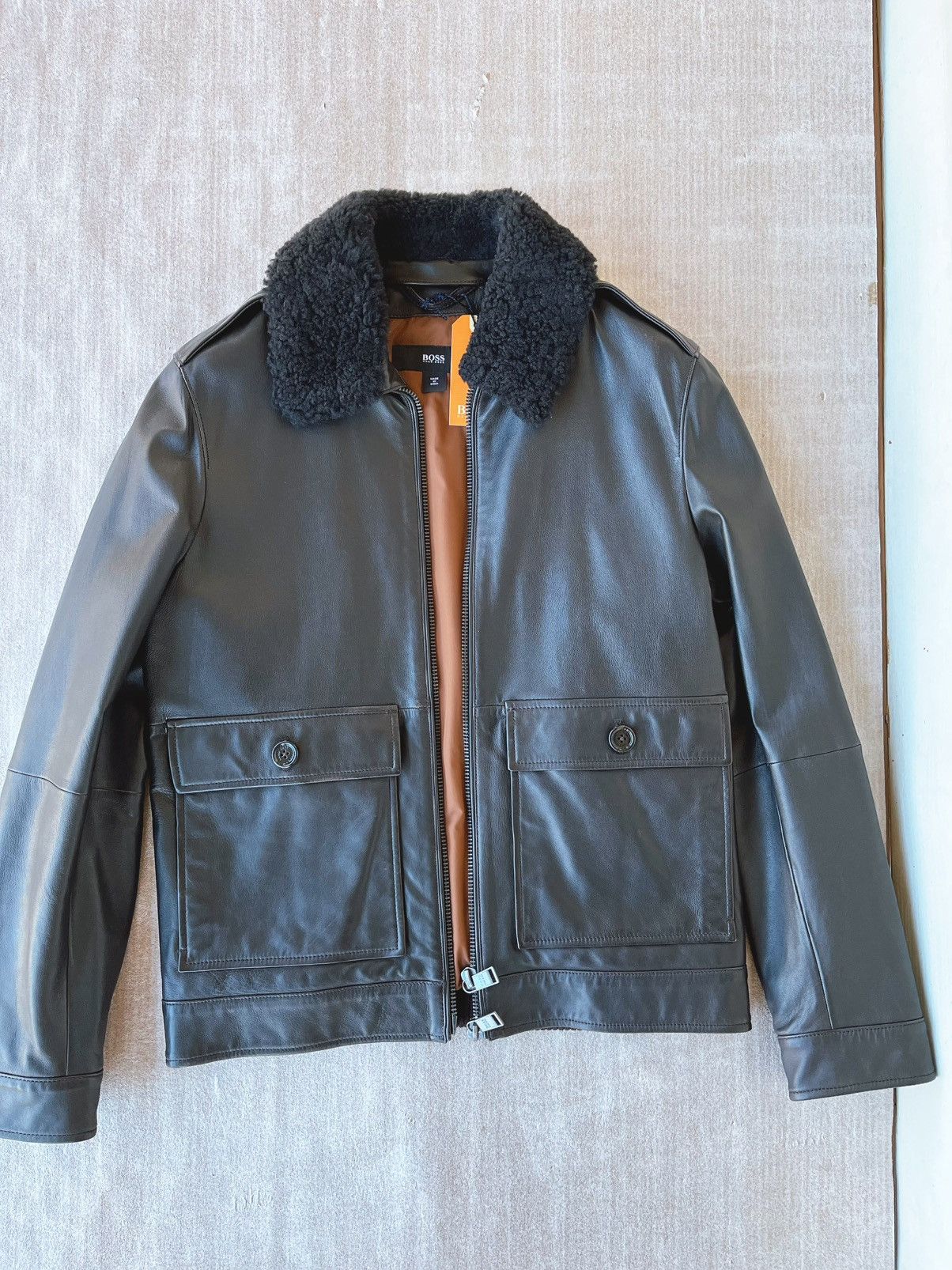 Hugo Boss Boss Pilot Leather Jacket Size US M / EU 48-50 / 2 - 1 Thumbnail