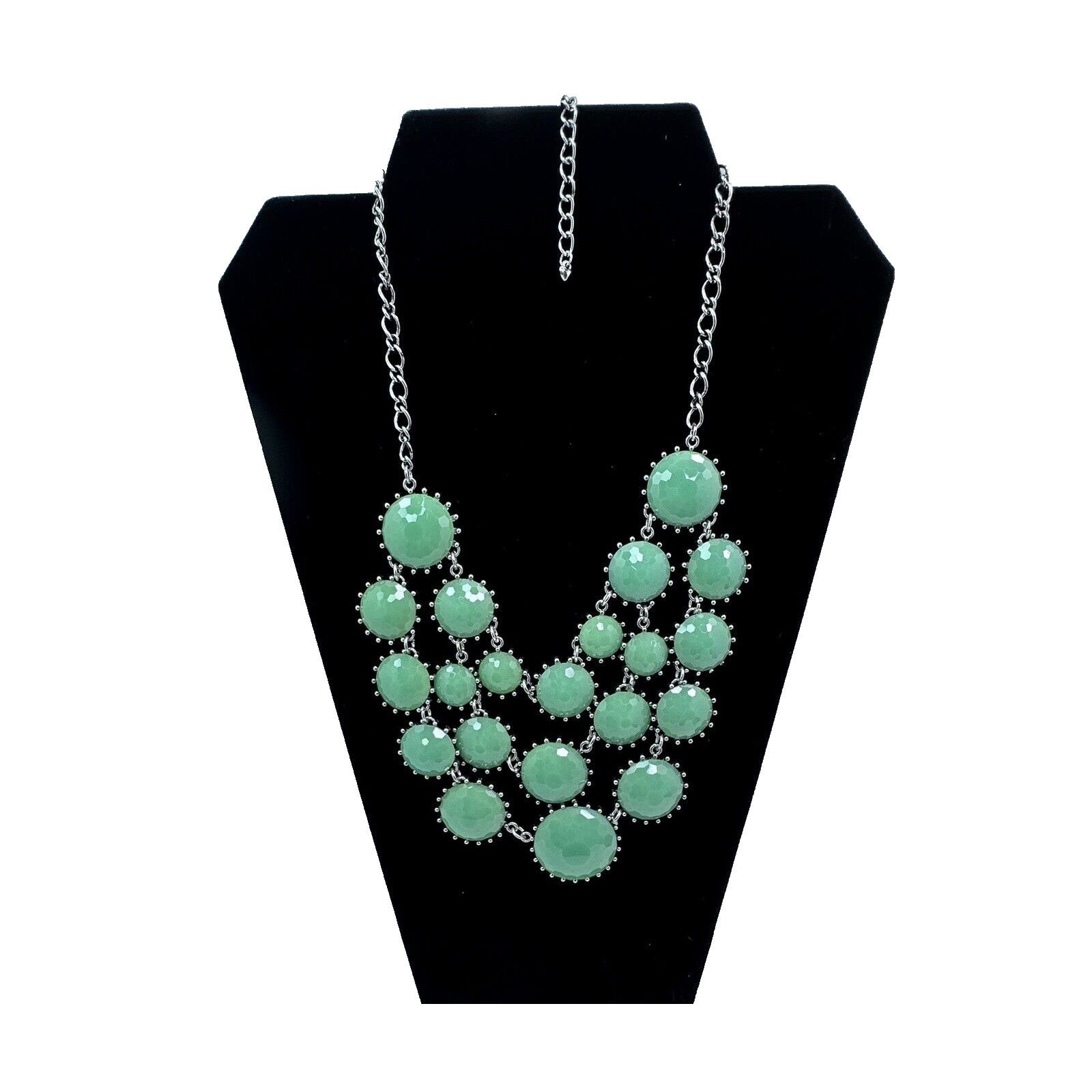 Unknown London Chunky Statement Mint Green Silver Tone Chain Necklace mcm Size ONE SIZE - 11 Thumbnail