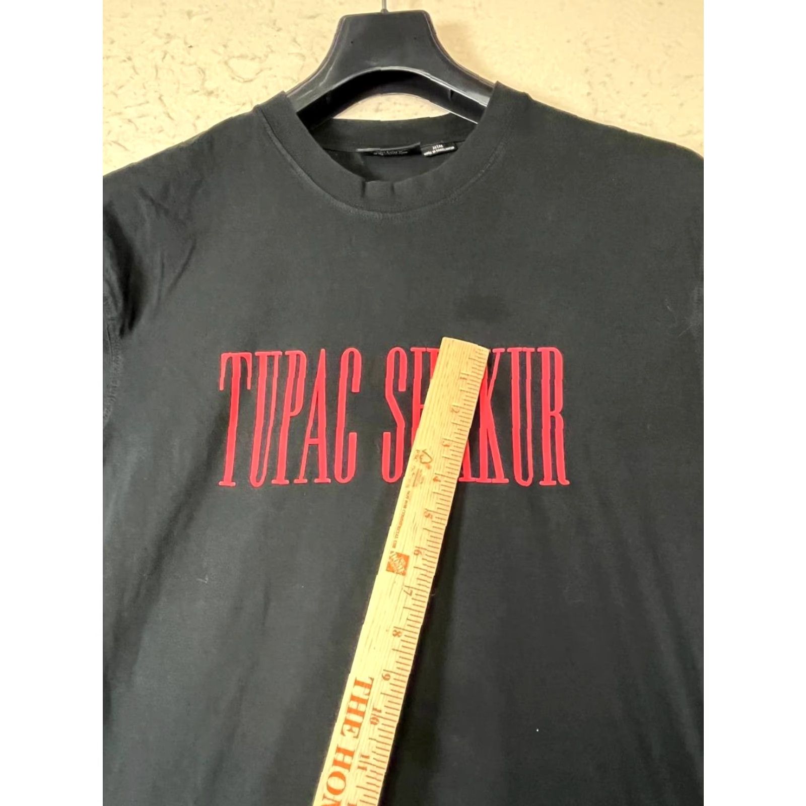 Vintage Tupac Shakur 2PAC Men's T-Shirt Black Graphic Front & Rear Distressed Medium Hip Hop Cotton Crew Neck Short Sleeve Regular 2020-2029 Size US M / EU 48-50 / 2 - 7 Thumbnail