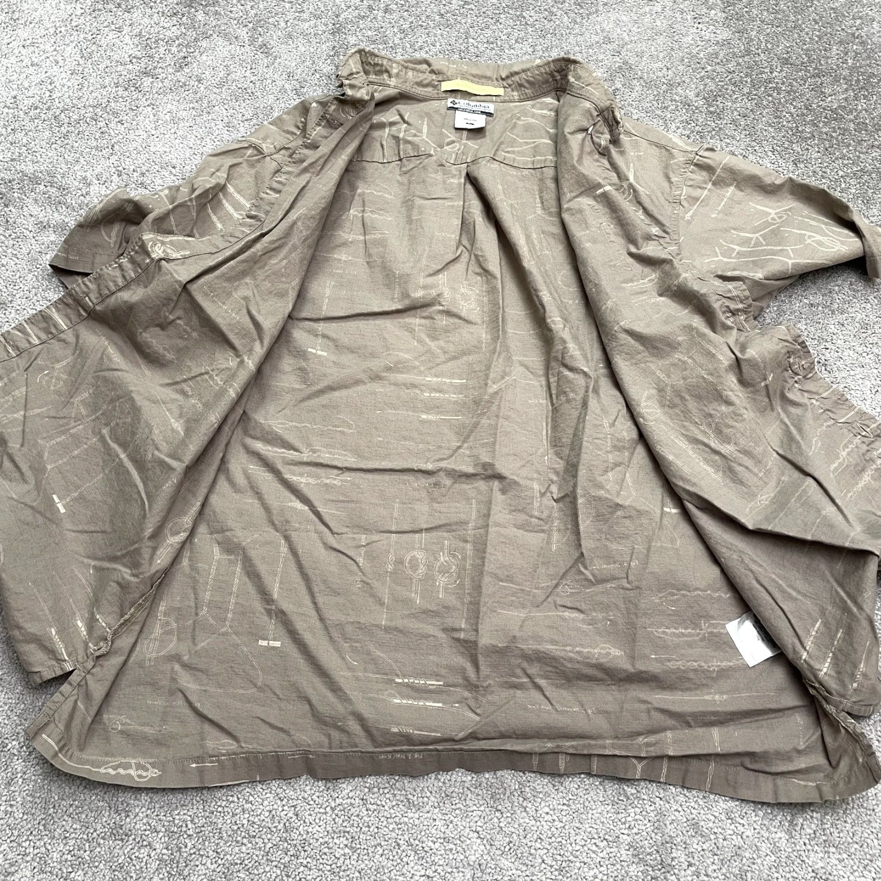 Vintage VINTAGE Columbia River Lodge Shirt Mens XL Brown Kuts Print Cotton Outdoor Fishing Camp Men’s Button-Up Short Sleeve 50 in Chest River Lodge 90s Mens Size US XL / EU 56 / 4 - 3 Thumbnail
