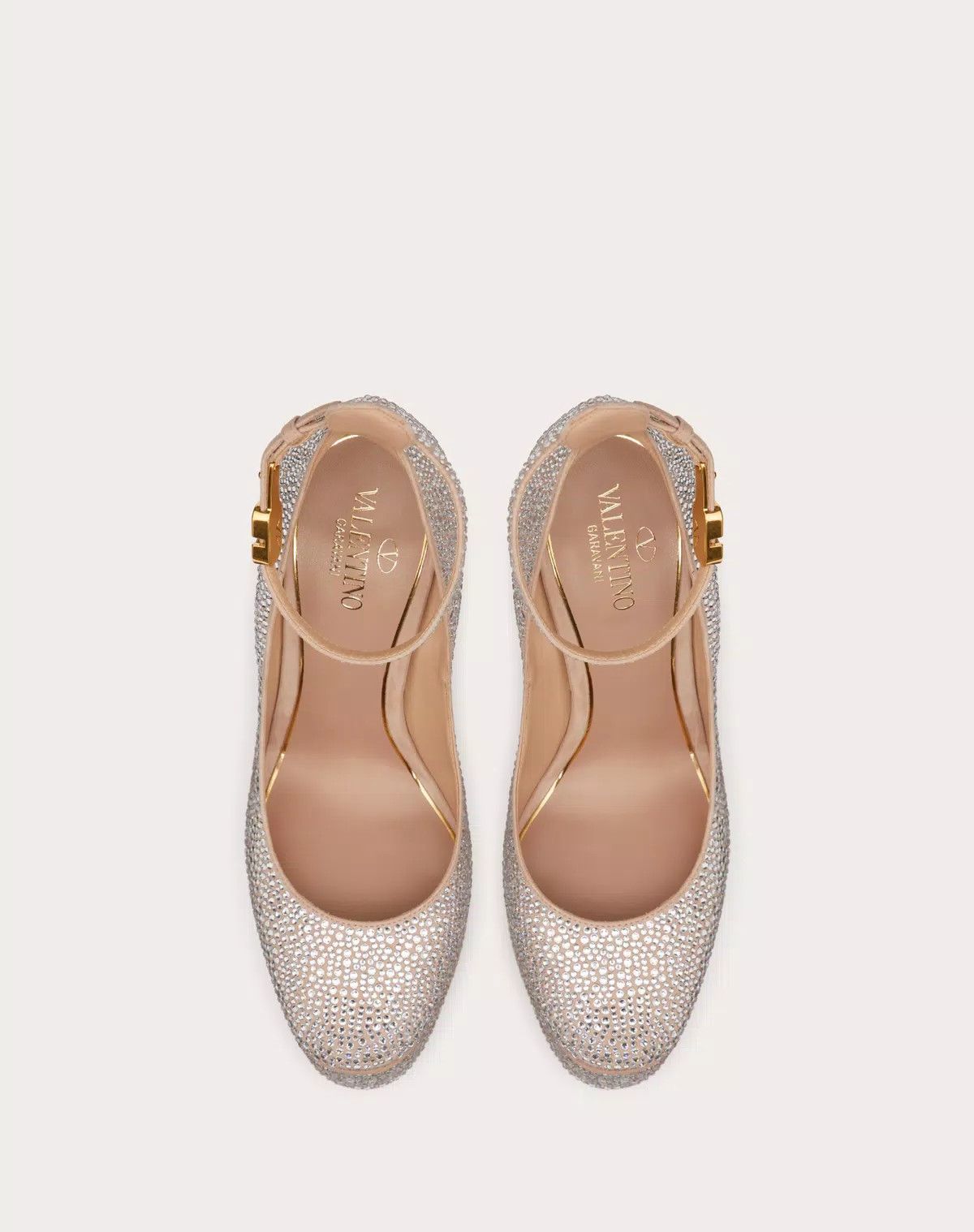Valentino o1s1wg111125 Tan-Go Platform Patent Sandals in Beige Size US 10.5 / IT 40.5 - 4 Thumbnail