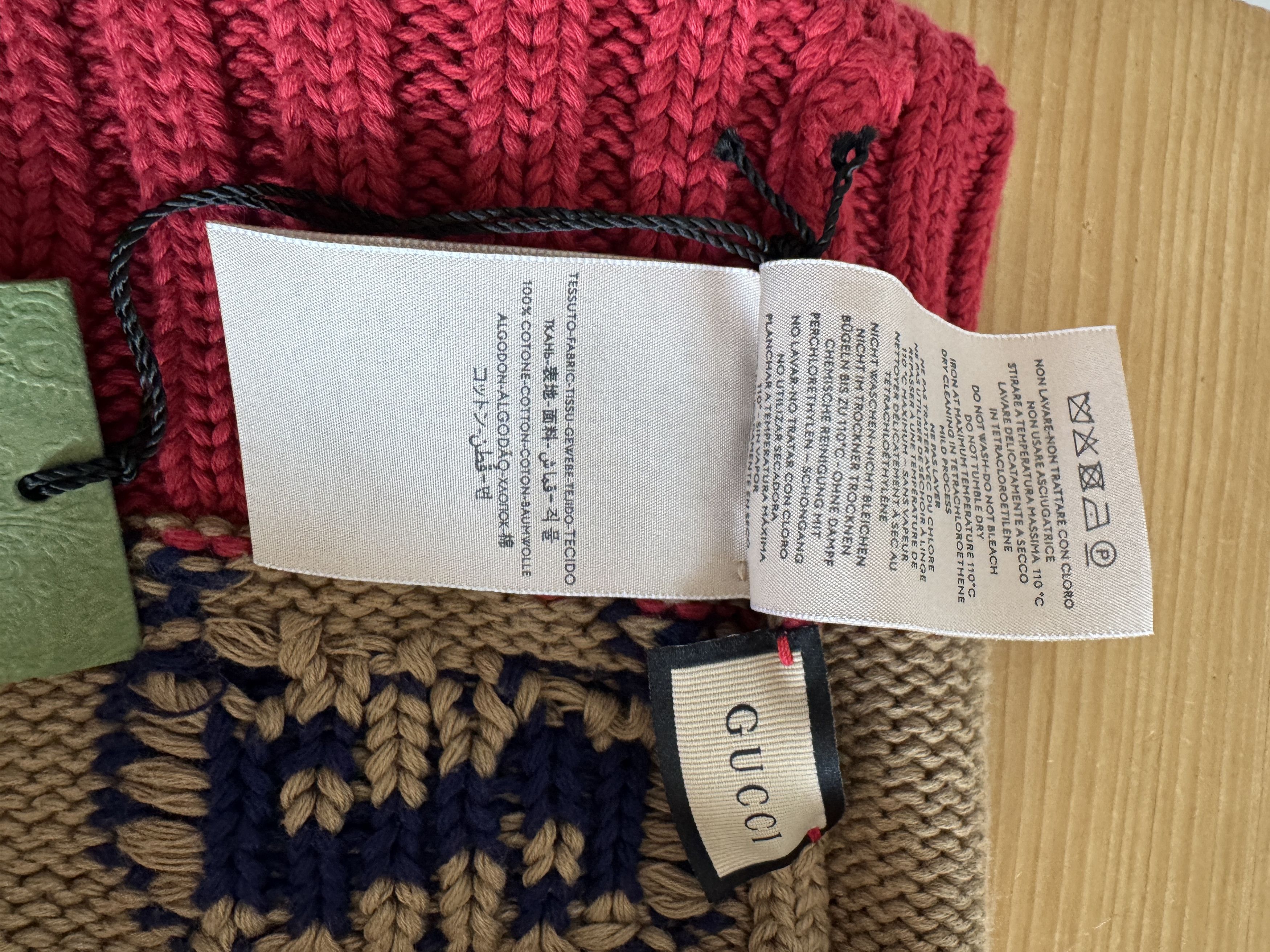 Gucci Beige/Red GG Beanie Size ONE SIZE - 7 Thumbnail