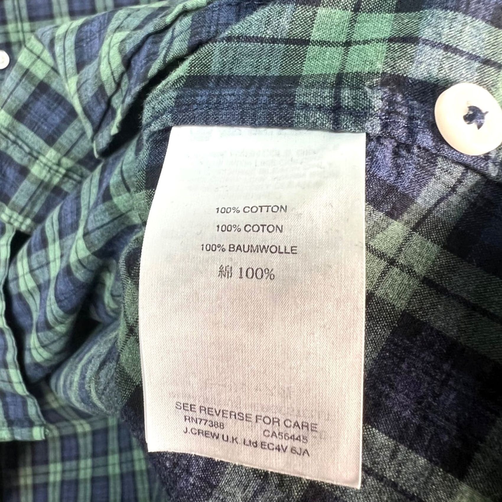 J.Crew J. Crew Shirt Button-Down Slim Fit Plaid Green Blue Cotton Mens Large L Size US L / EU 52-54 / 3 - 4 Thumbnail
