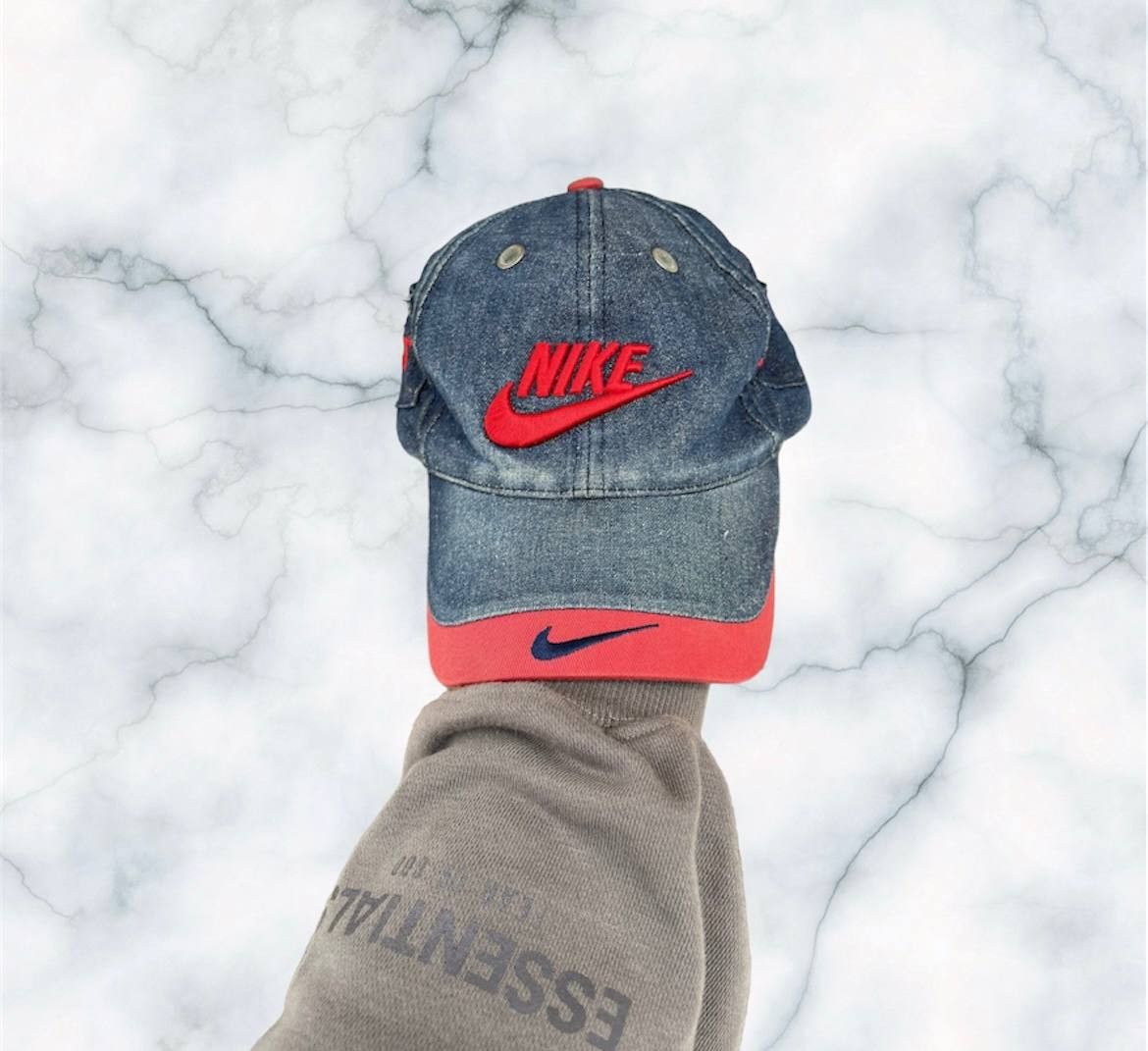 Nike Rare Denim Multiswoosh/pocket Vintage Nike Hat Size ONE SIZE - 1 Thumbnail