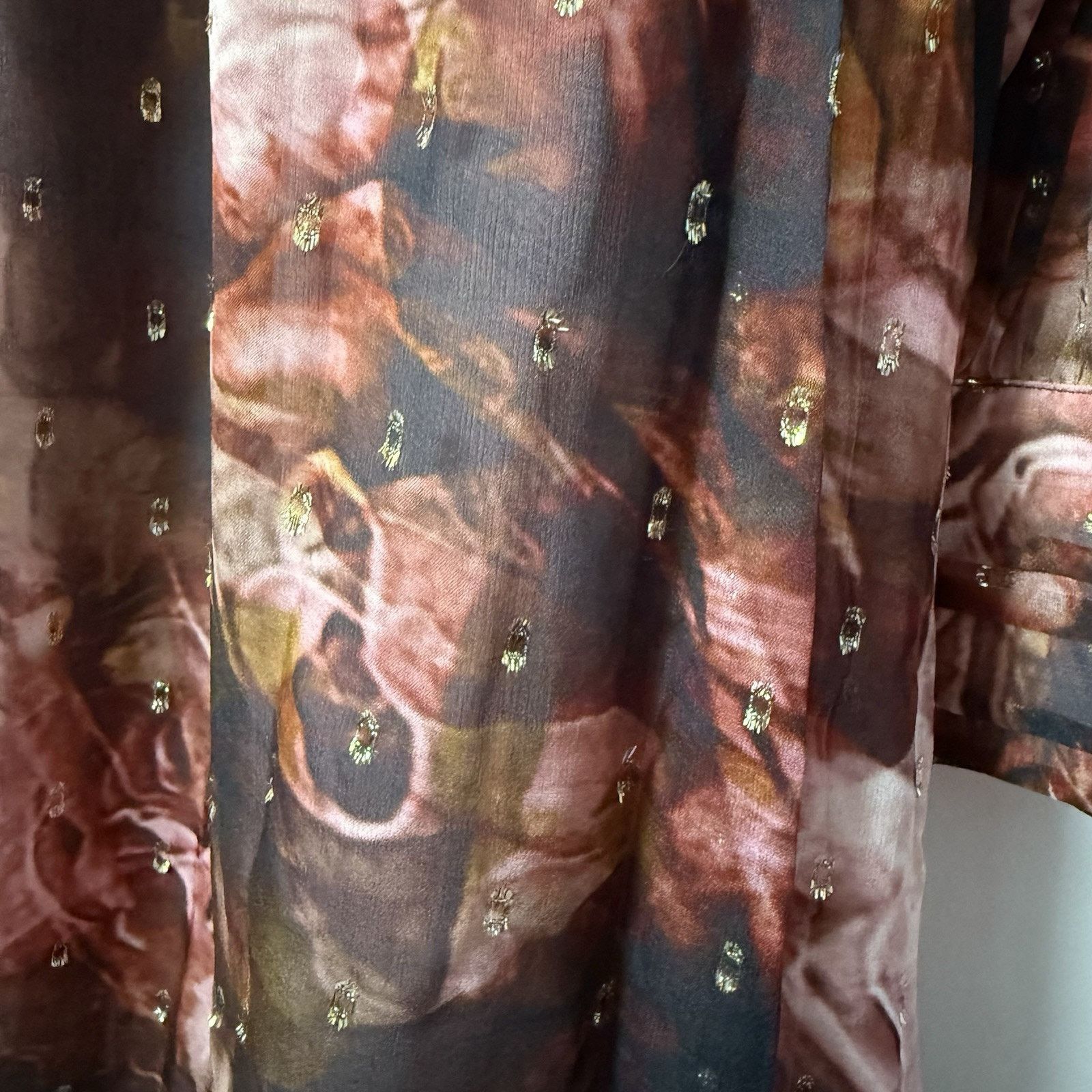 Other Soft Surroundings Dress Rose Rina Silk Maxi Boho Cottage Size XL / US 12-14 / IT 48-50 - 10 Thumbnail