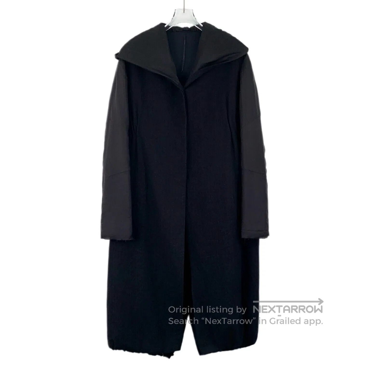 Masnada Masnada Black wool hooded long-sleeve trench coat| Size M / US 6-8 / IT 42-44 - 1 Thumbnail