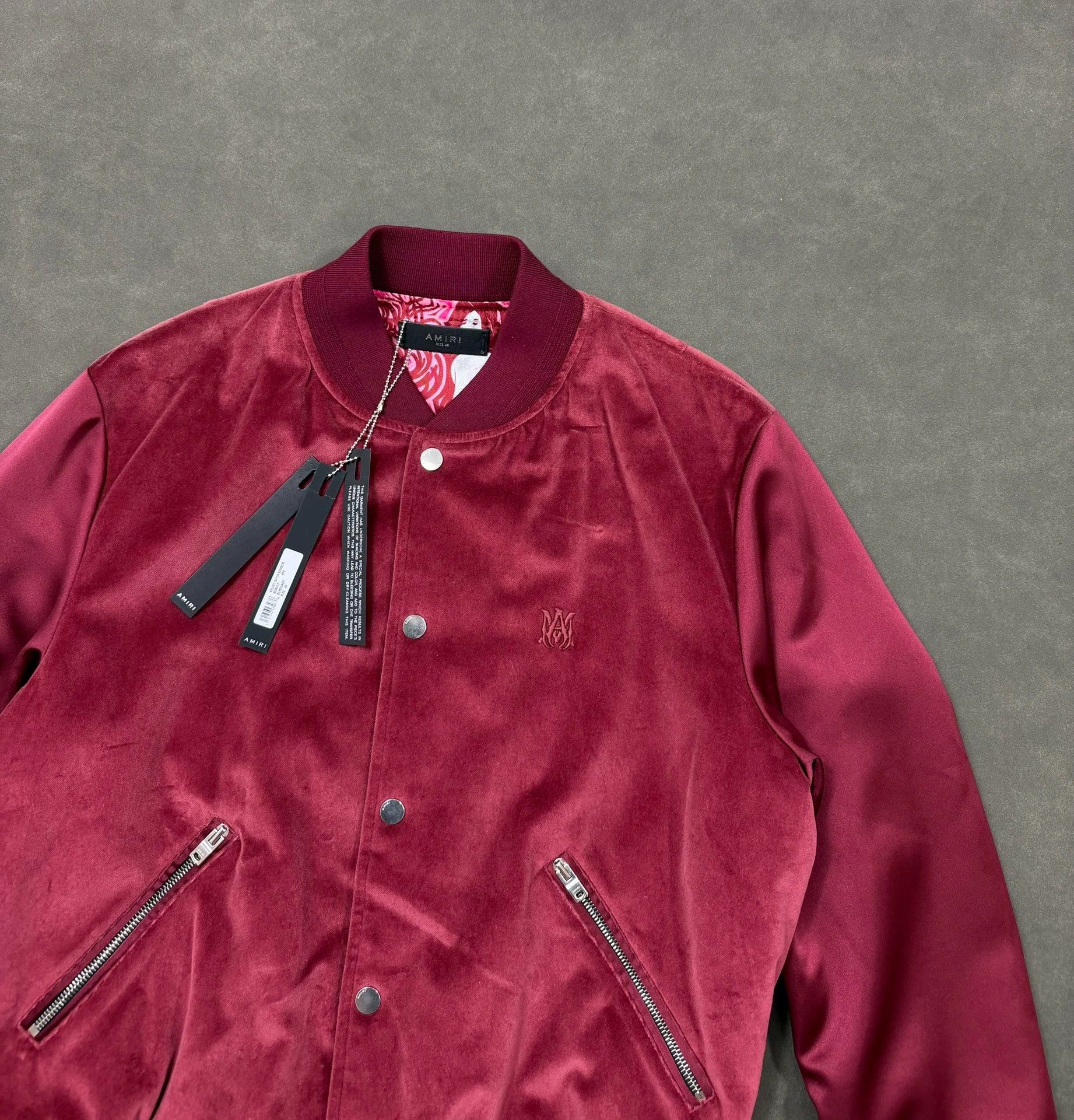 Other Amiri Velvet Satin Bomber Jacket in Burgundy. Size US M / EU 48-50 / 2 - 3 Thumbnail