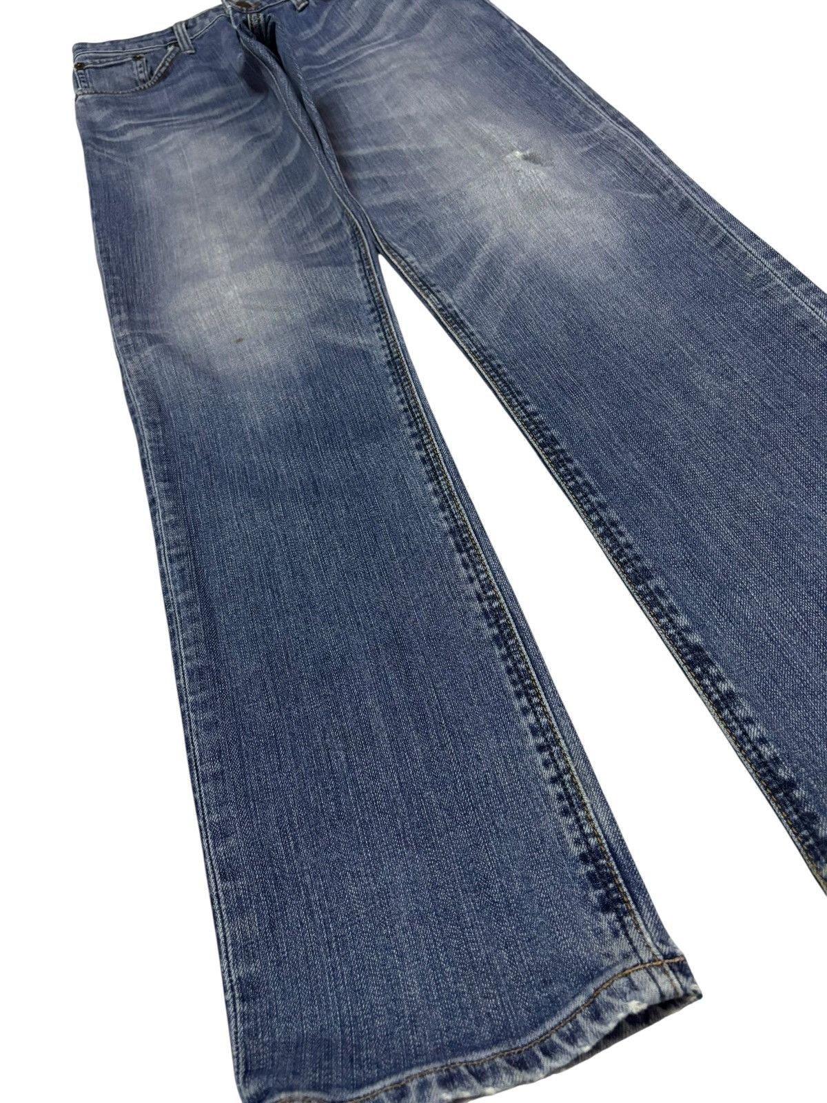 Edwin Vtg Edwin Japan 503 Blue Washed Distressed Jeans Size US 28 / EU 44 - 3 Thumbnail