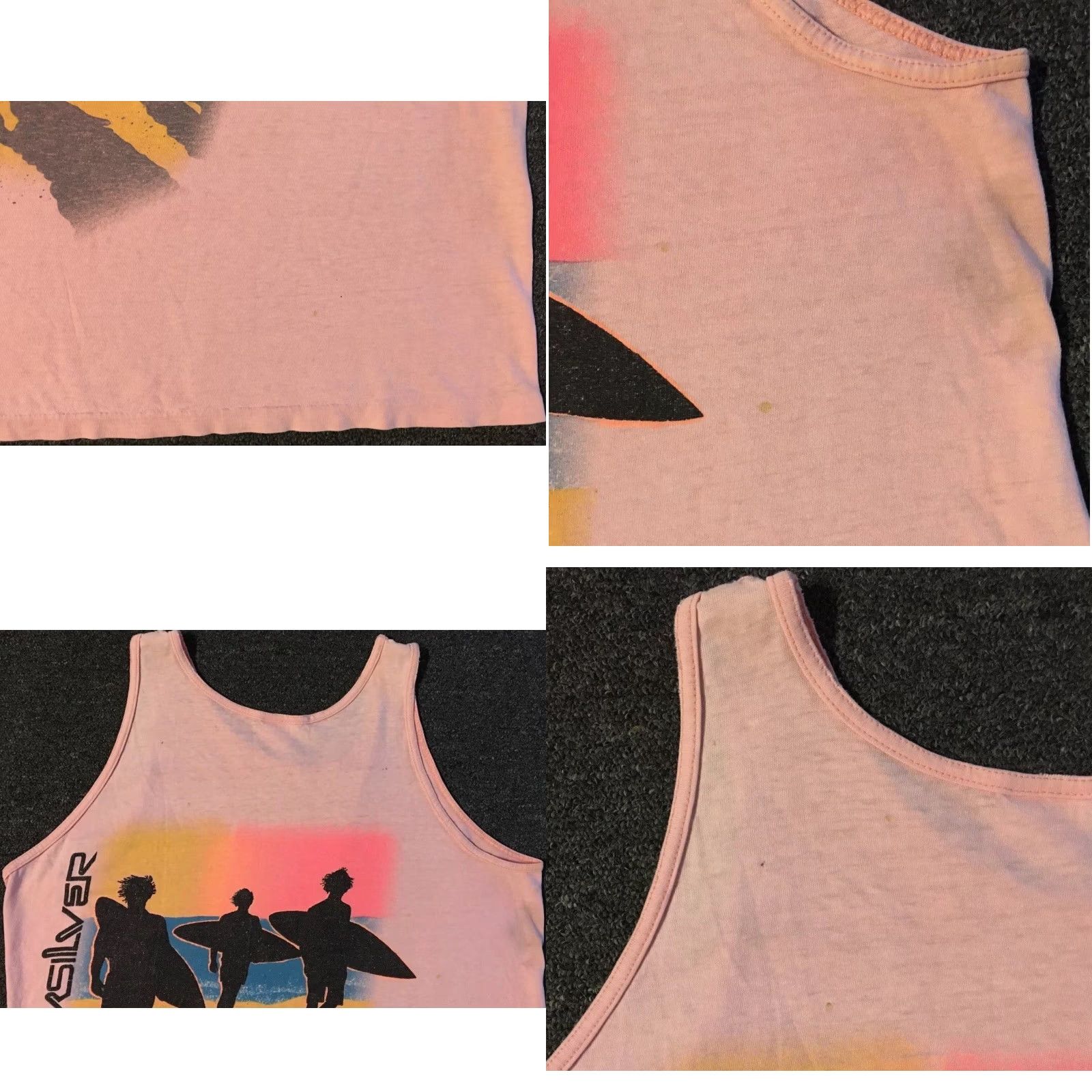 Quiksilver VINTAGE Quiksilver Tank Top Tee T-Shirt 80s 90s Beach Surf Grunge Pink S Men Graphic Tee Size US S / EU 44-46 / 1 - 10 Thumbnail