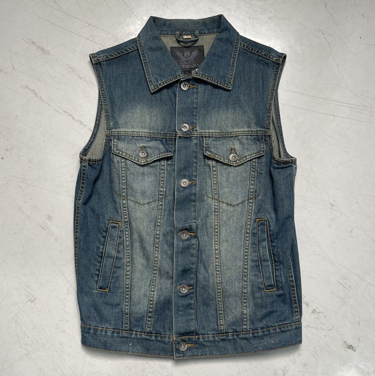 Vintage Victorious Jean Vest Size US L / EU 52-54 / 3 - 2 Thumbnail