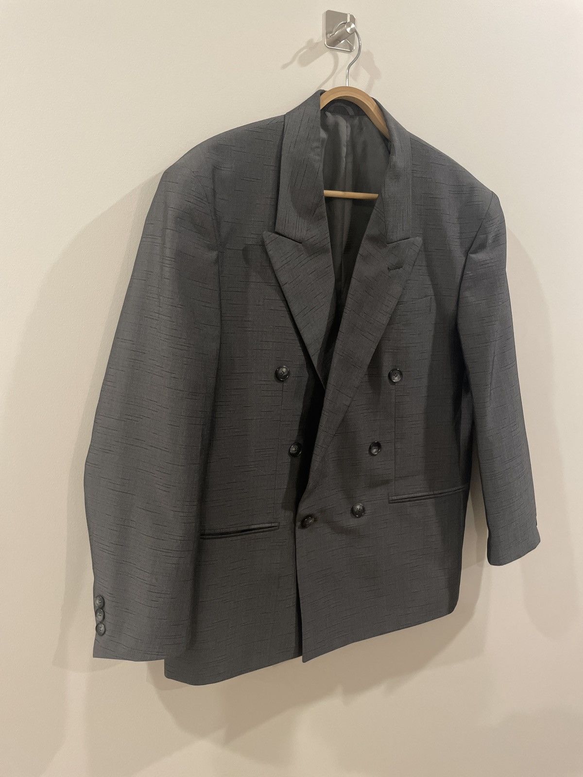 Vintage Rare vintage grey textured blazer Size 48R - 2 Thumbnail