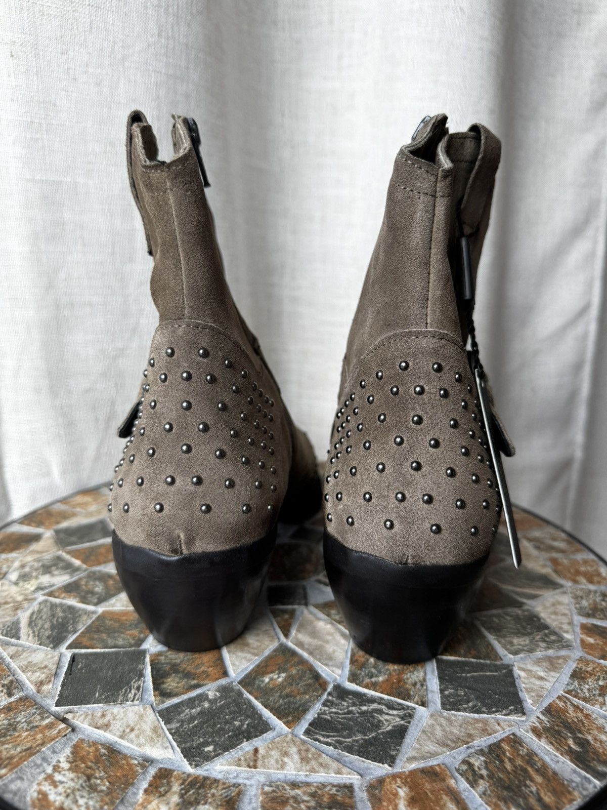 Other Emanuele Crasto Studded Taupe Suede Boots — Made in Italy Size US 8 / EU 41 - 3 Thumbnail