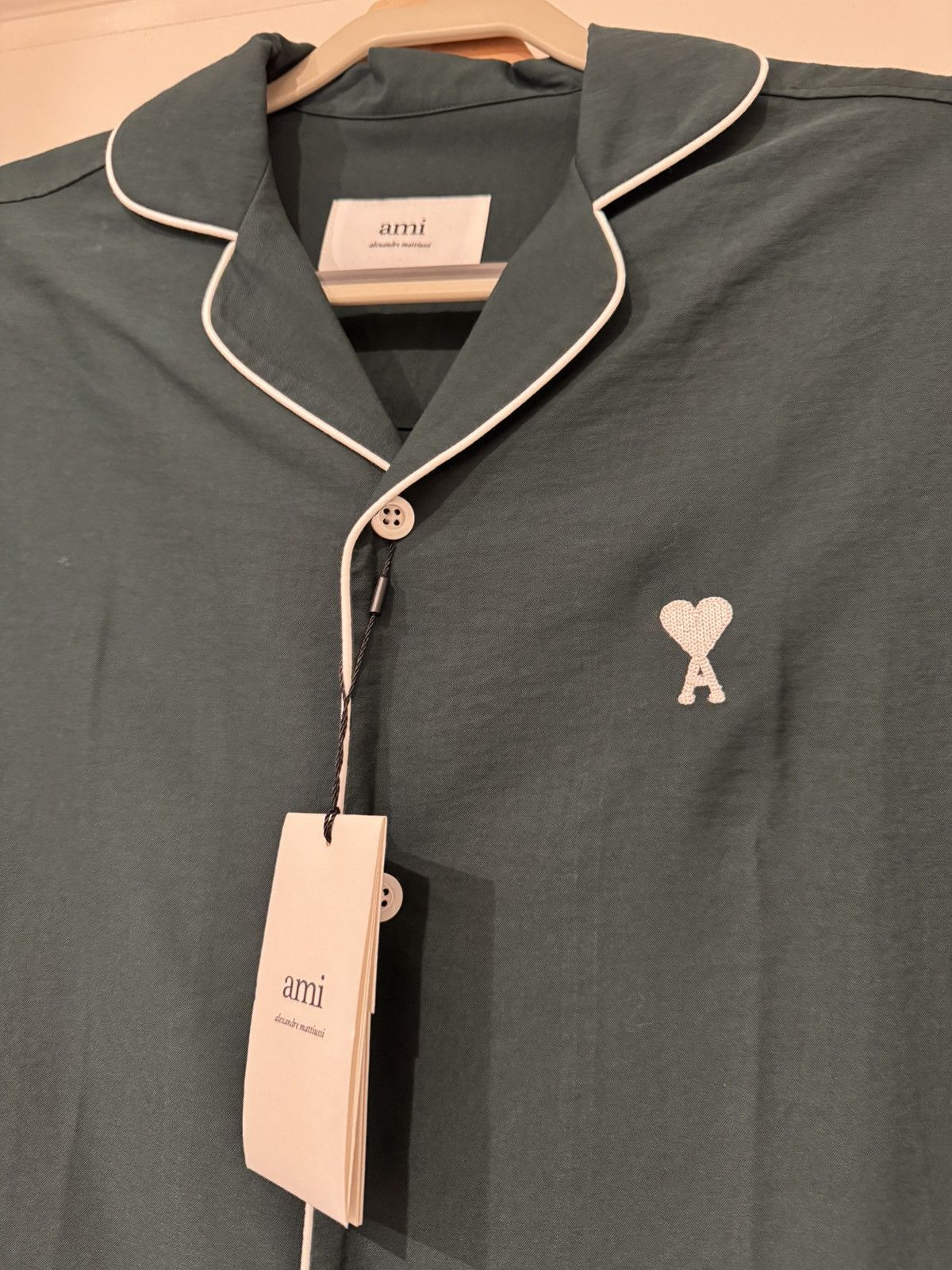 AMI AMI Paris SSENSE Exclusive Green Camp Collar Shirt Size US XXS / EU 40 - 2 Thumbnail