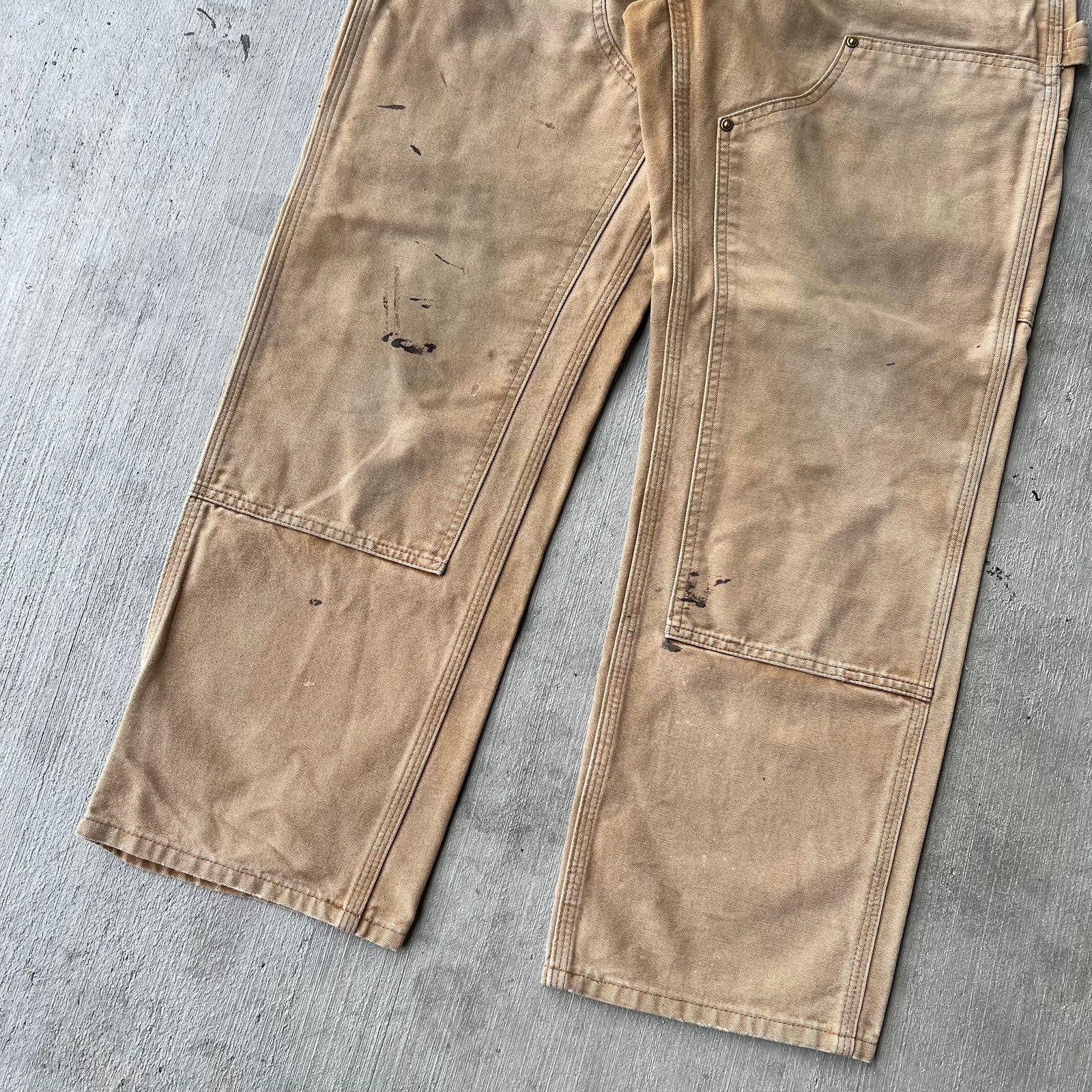 Carhartt × Vintage Carhartt faded brown double knee work wear carpenter pants Size US 31 - 3 Thumbnail