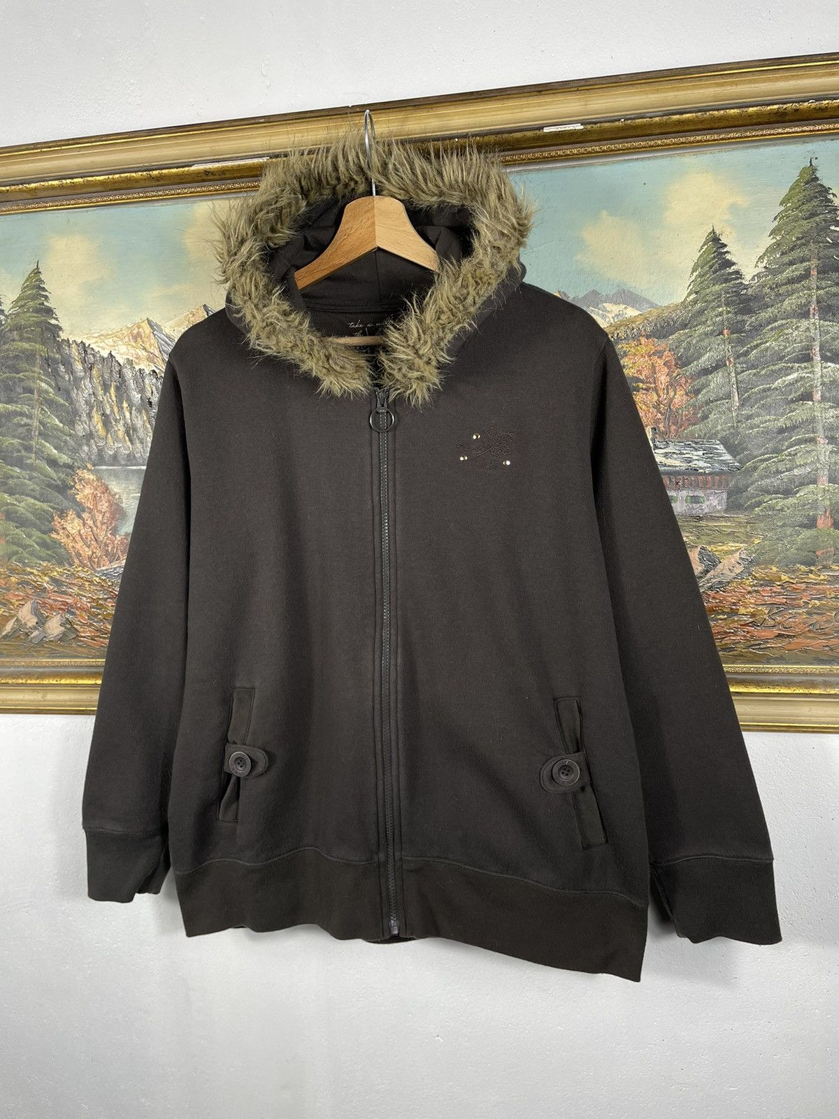 Le Grande Bleu (L.G.B.) × Vintage Retro 00s Fur Loose OversizeHoodie If six was nine style Size XL / US 12-14 / IT 48-50 - 2 Thumbnail