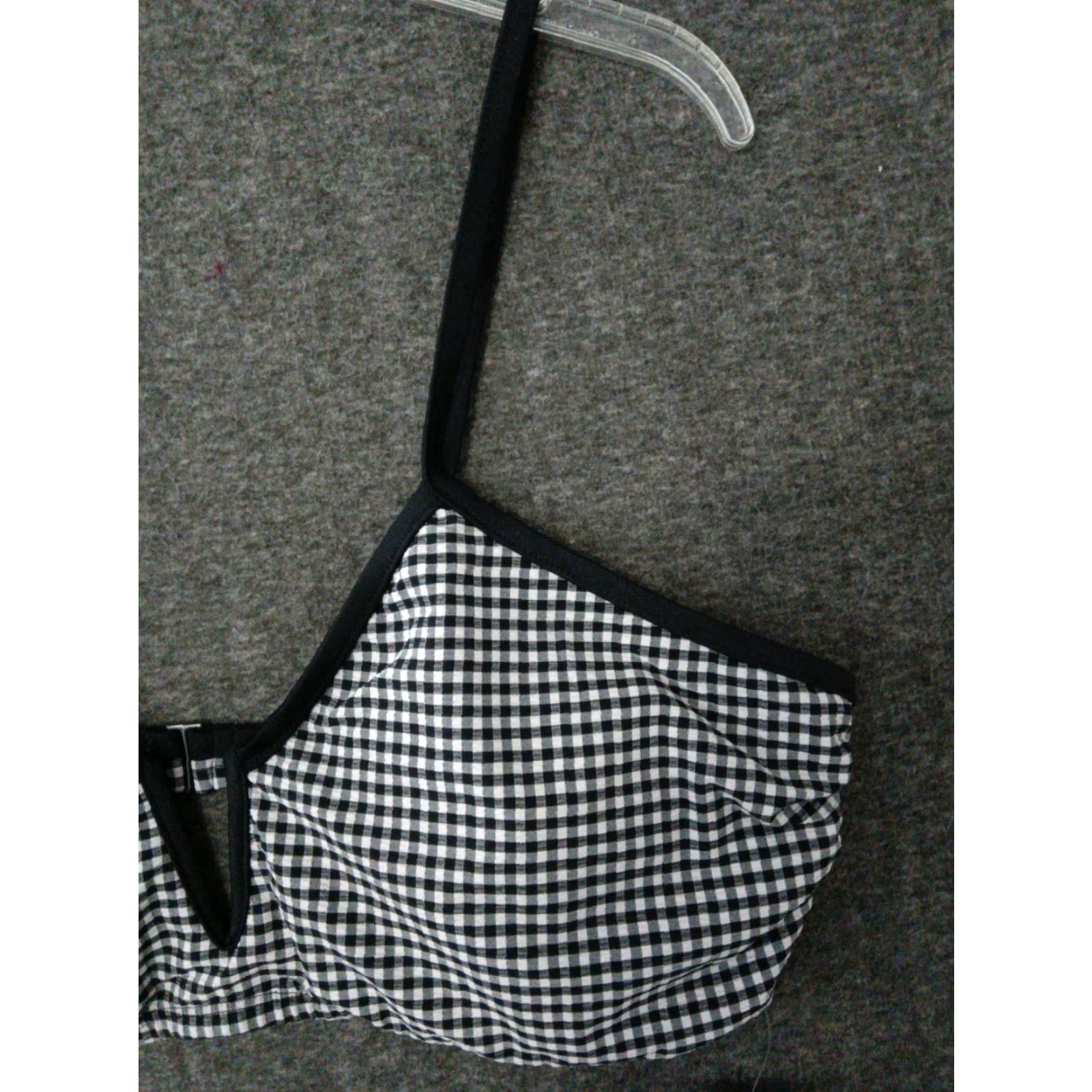 Vintage Time and Tru Women’s V Wire Longline Checkered Spaghetti Strap Swimsuit Top 2XL Size XXL / US 16-18 / IT 52-54 - 4 Thumbnail