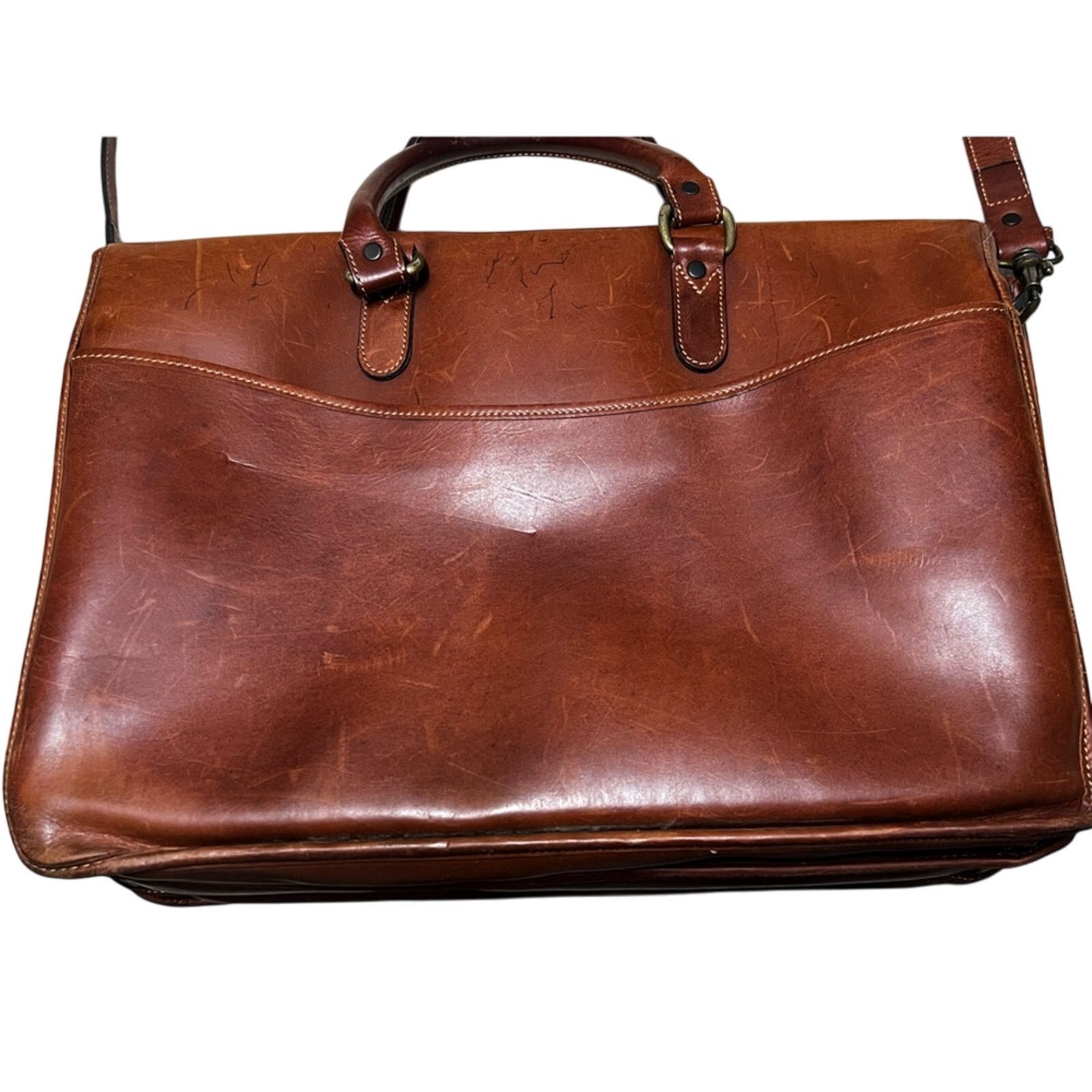 Vintage VTG Leather LEVENGER Messenger Briefcase Bags MADE ENGLAND Size ONE SIZE - 5 Thumbnail