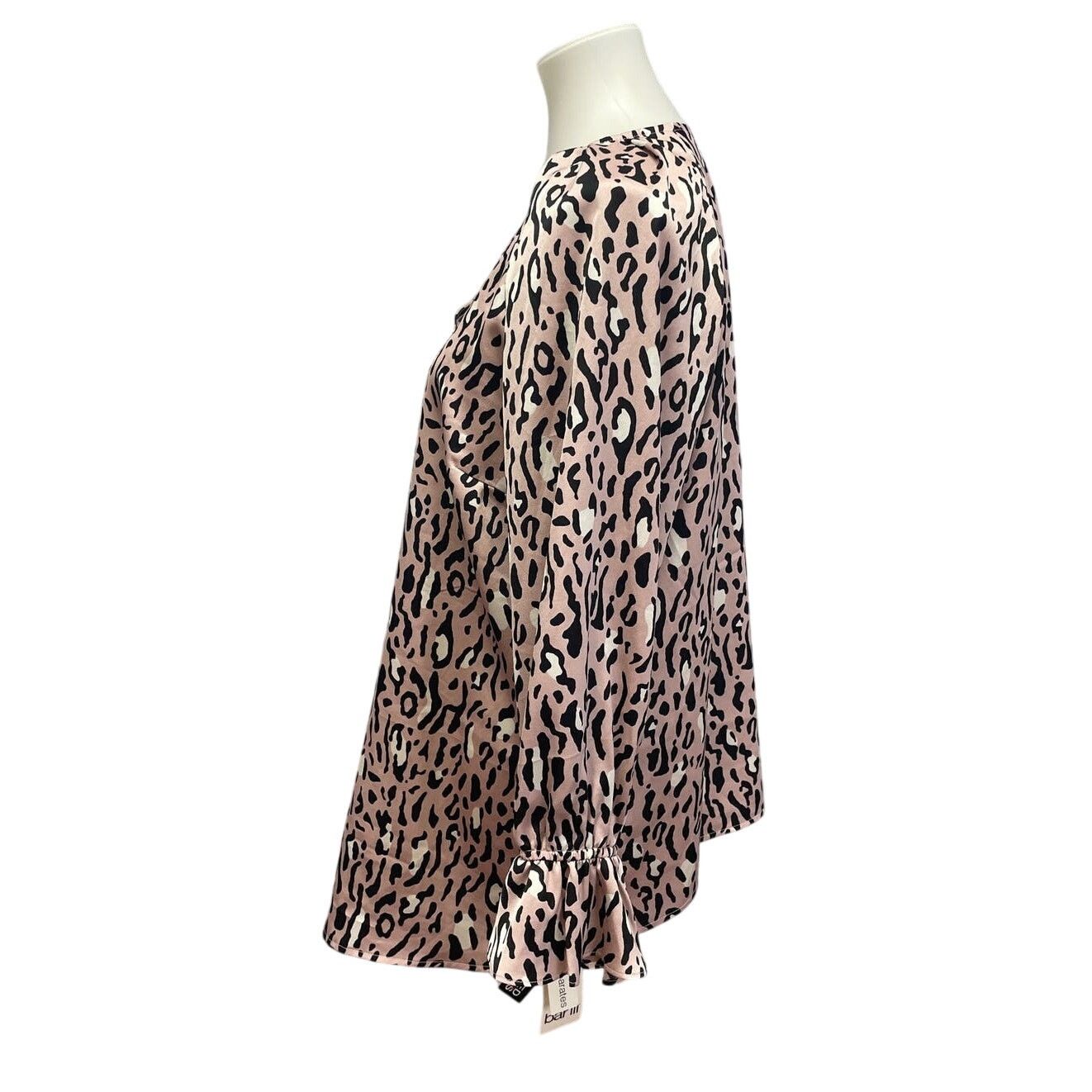 Bar III New Bar III Womens 1X Long Sleeve Polyester Leopard Blouse Size XL / US 12-14 / IT 48-50 - 2 Thumbnail