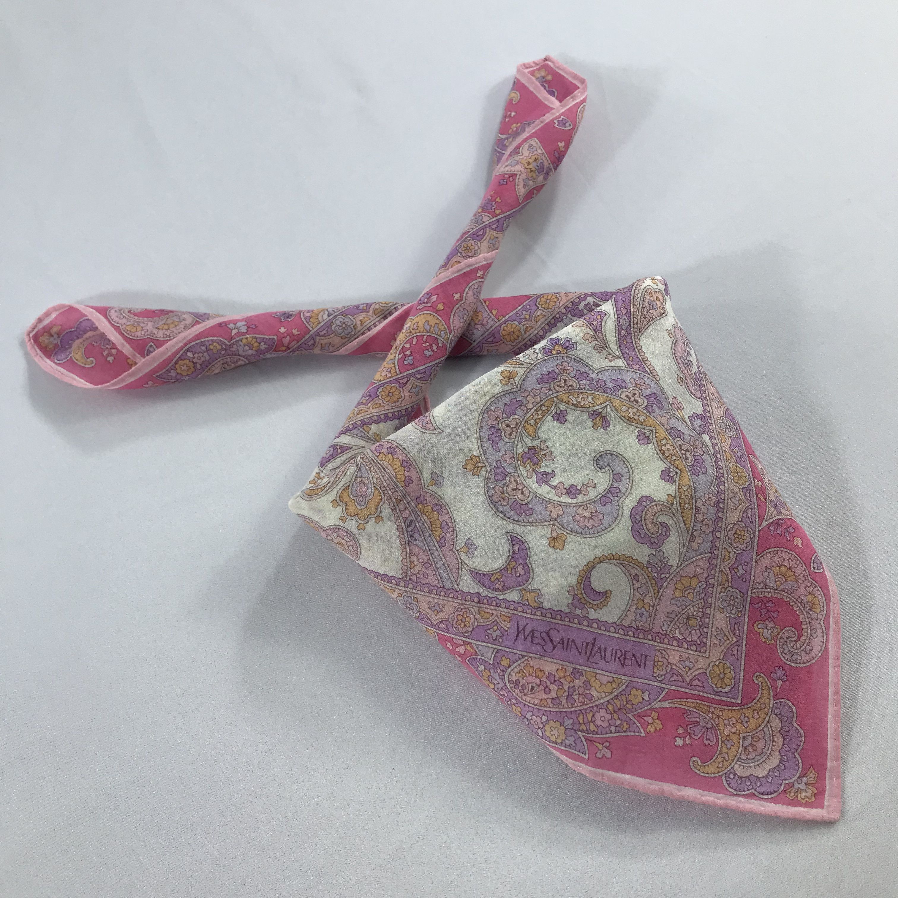 Vintage × Yves Saint Laurent Yves Saint Laurent Bandana / Handkerchief/Neckerchief -S2399 Size ONE SIZE - 4 Thumbnail