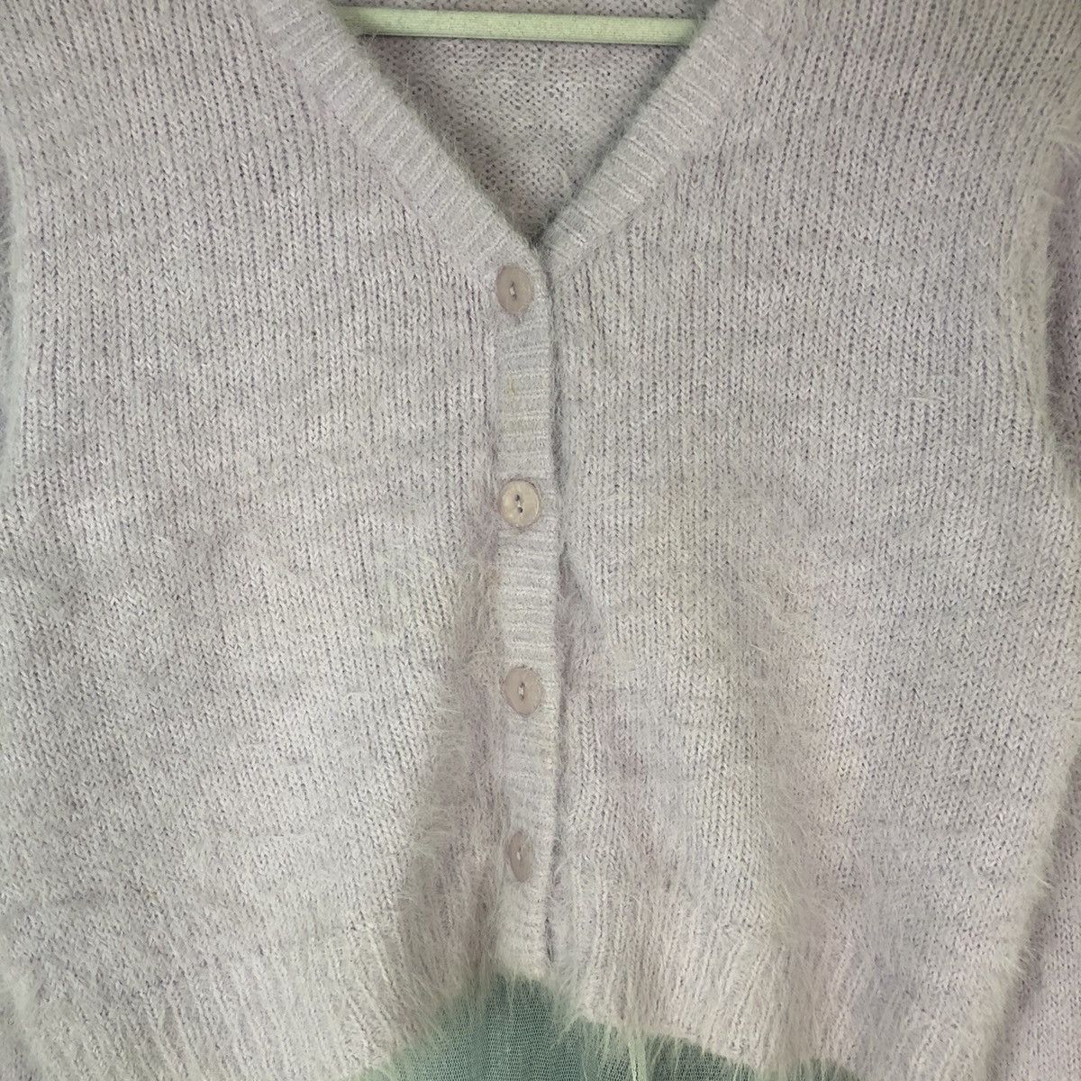Aran Isles Knitwear × Homespun Knitwear × Japanese Brand Zootie Des Sucettes Purple Mohair Cardigan #908 Size M / US 6-8 / IT 42-44 - 7 Thumbnail