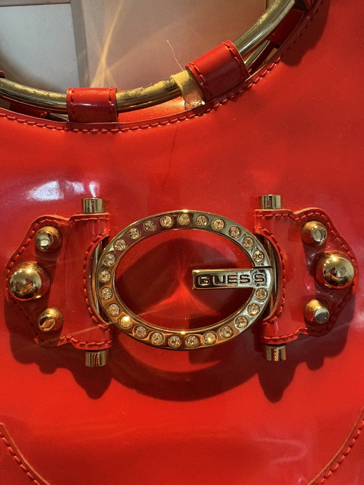 Guess Guess Vintage Red Patent Heart Handle Bag – Y2K Size ONE SIZE - 4 Thumbnail