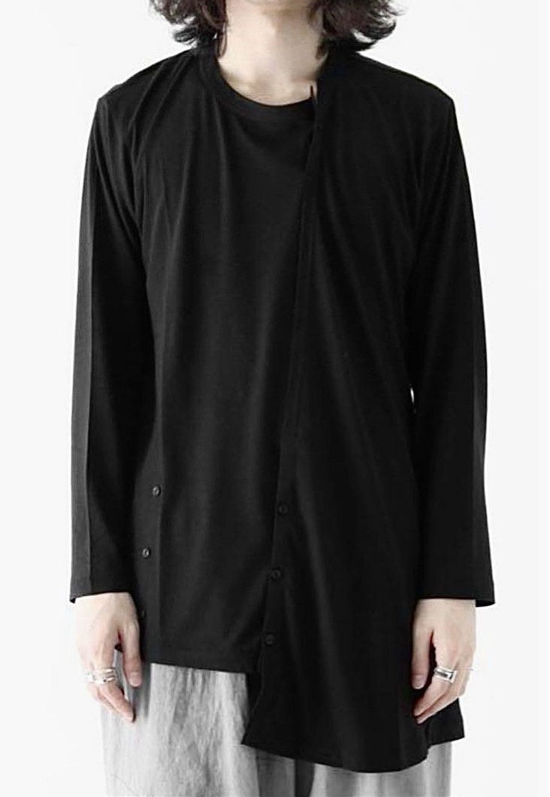 Yohji Yamamoto YOHJI YAMAMOTO REGULATION MEN ASYMMETRICAL LONGSLEEVE TOP Size US S / EU 44-46 / 1 - 1 Thumbnail