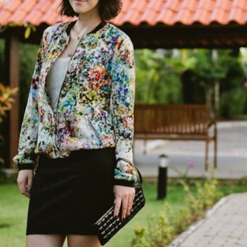 ZAPA Zapa Woman Floral Bomber Jacket Full zip S Lightweight Size S / US 4 / IT 40 - 2 Thumbnail