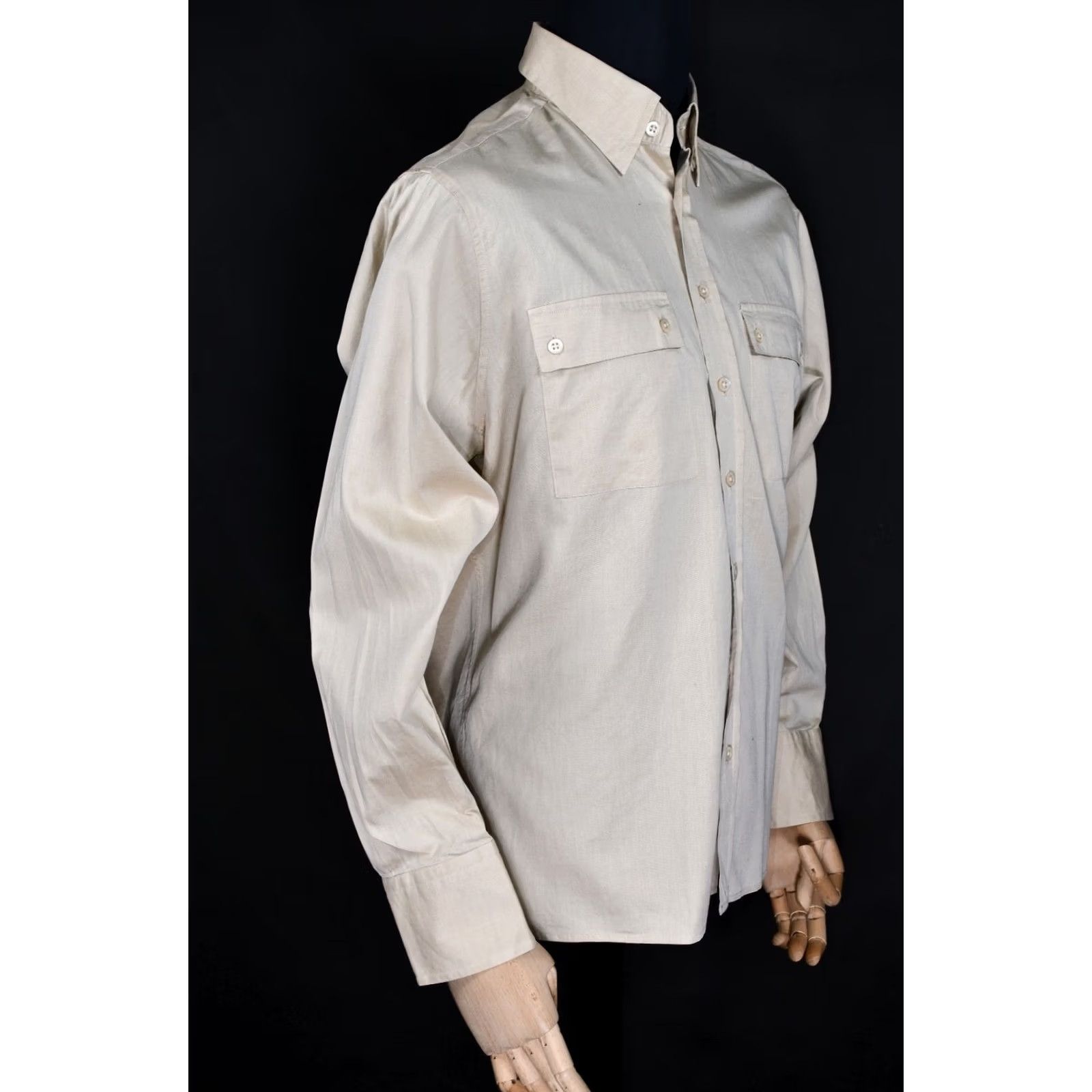 Vintage Holland & Holland Shirt Button-Down M Beige Cotton Men Regular Size M Size US M / EU 48-50 / 2 - 7 Thumbnail
