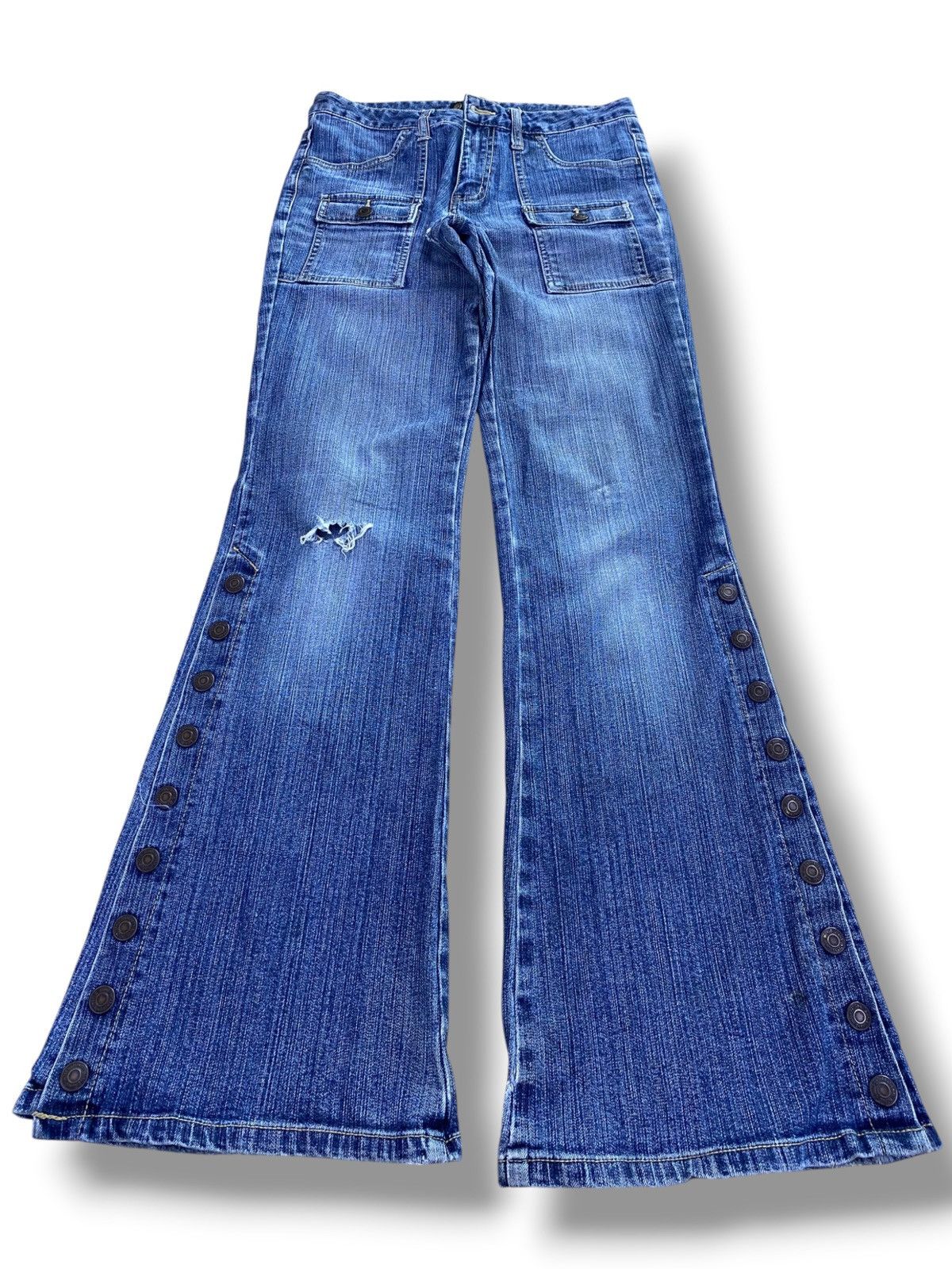 Japanese Brand Oririn Brand Bush Pants Ripped Style Flare Jeans Size US 28 / EU 44 - 1 Thumbnail
