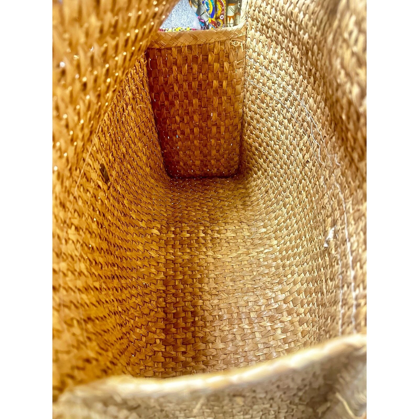 Handmade Handwoven natural straw tote bag Size ONE SIZE - 3 Thumbnail