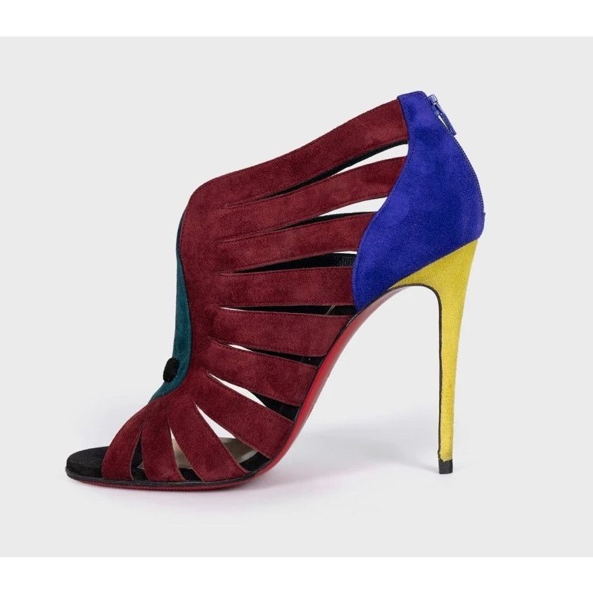 Christian Louboutin Christian Louboutin Multicolor Suede Heels - Sz.38.5 Size US 7.5 / IT 37.5 - 1 Thumbnail