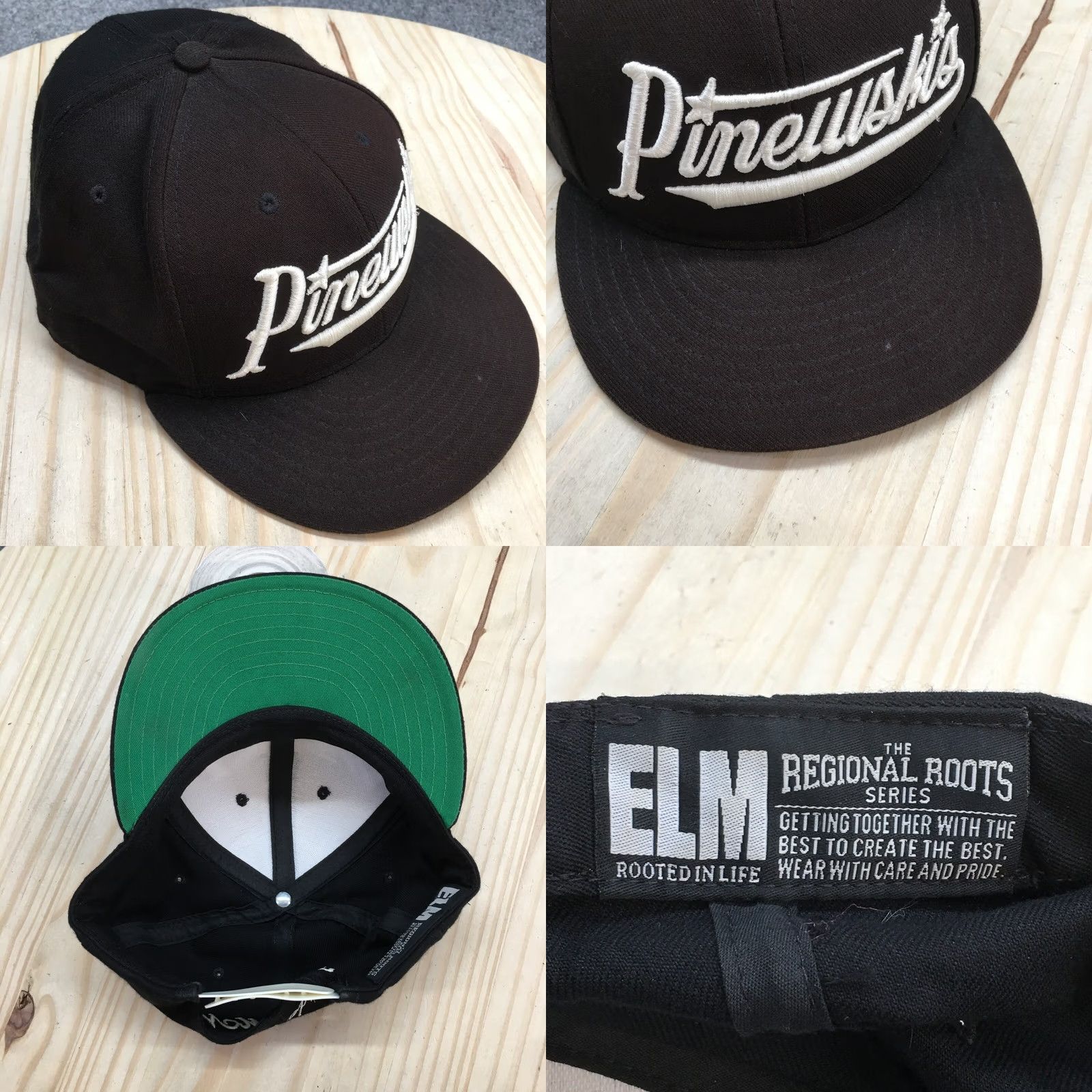 Vintage ELM Pinewskis Snapback Cap Hat Mens One Size Black Adjustable Flat Brim Cap Size ONE SIZE - 8 Thumbnail