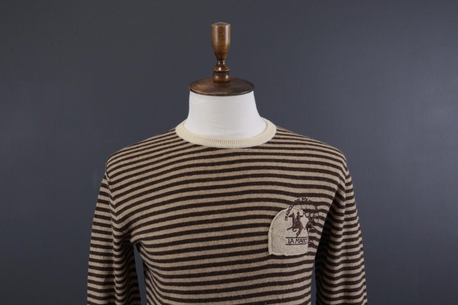 La Martina La Martina Brown Stripe Wool Brown Men's Sweater Size M Size US M / EU 48-50 / 2 - 2 Thumbnail