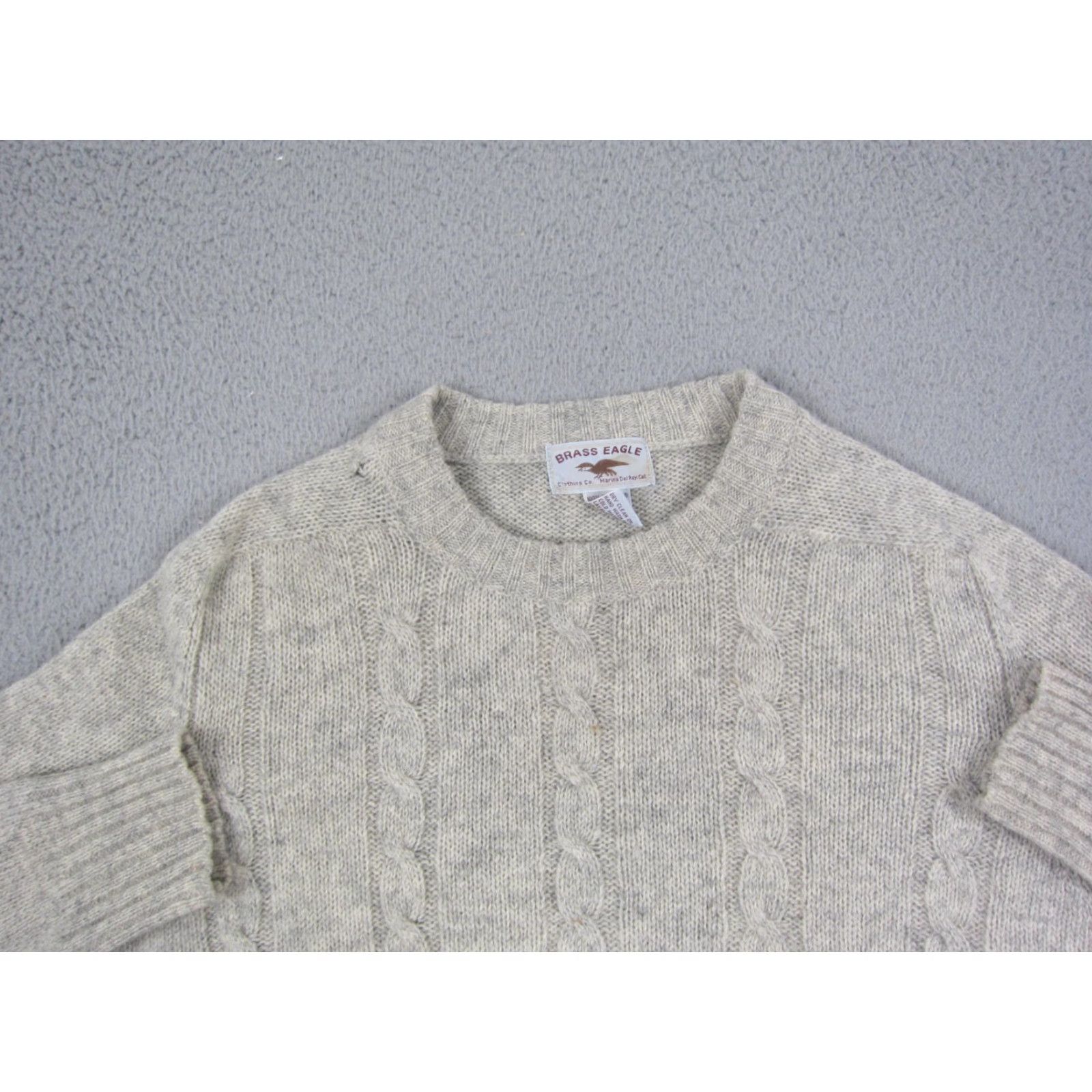 Vintage VINTAGE Brass Eagle Sweater Mens XL Gray Wool Cable Knit 70s 80s Size US XL / EU 56 / 4 - 2 Thumbnail