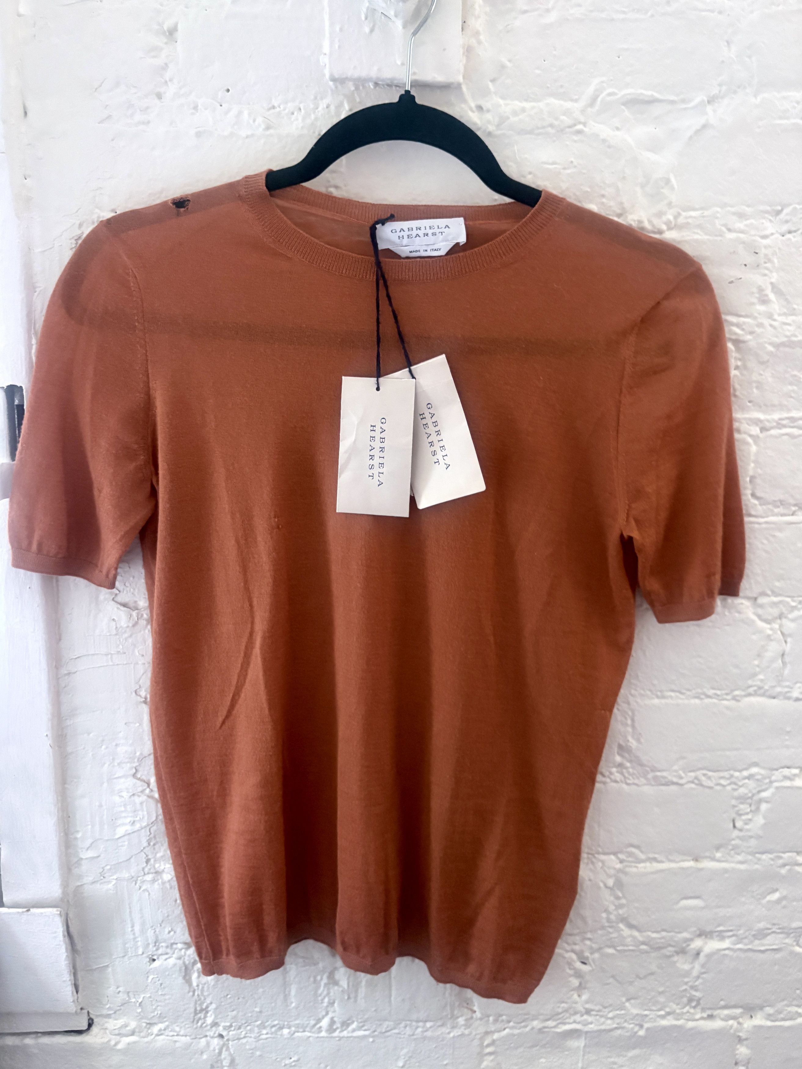 Gabriela Hearst BNWT Gabriela Hearst “Jane” Cashmere Knit Top in Copper Size S / US 4 / IT 40 - 1 Thumbnail