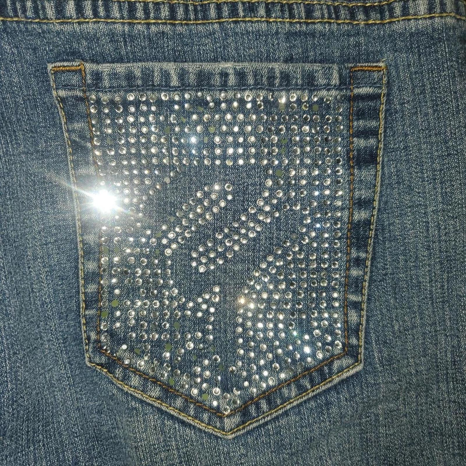 Other Vintage Yuka Jean Women's Blue and Silver Jeans Size 32" / US 10 / IT 46 - 1 Thumbnail